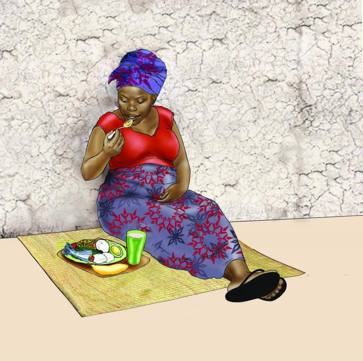 Maternal Nutrition - Pregnant woman eating healthy meal - 01 ...