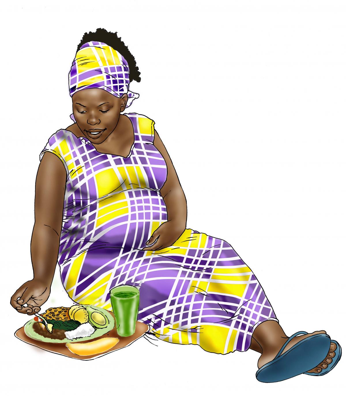 Maternal nutrition - Pregnant woman eating healthy meal - 05 - Nigeria