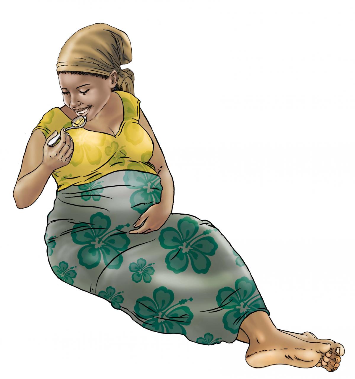 Maternal Nutrition - Pregnant woman eating healthy meal - 04 - Sierra Leone