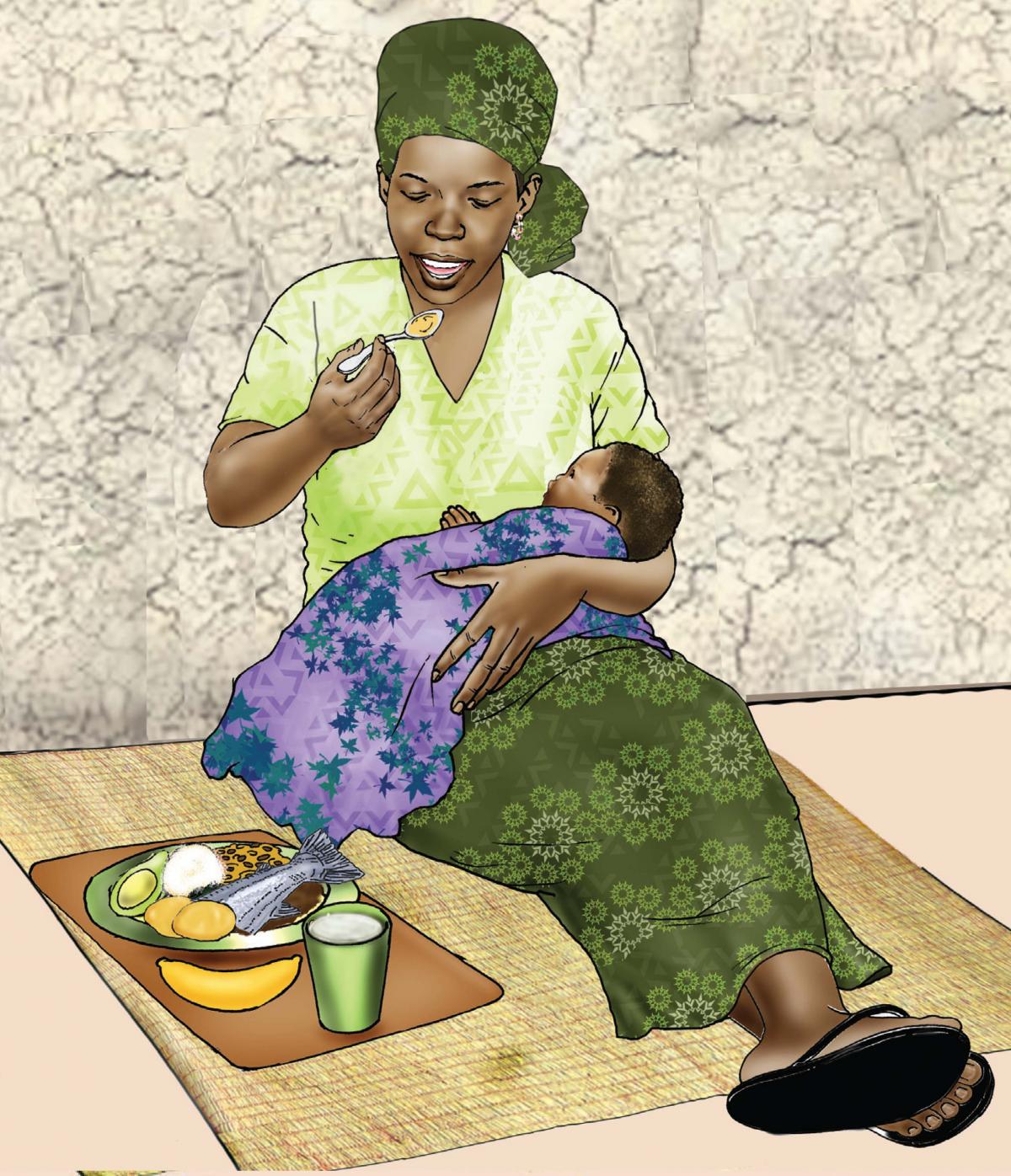 Maternal Nutrition - Mother eating healthy meal - 02 - Niger