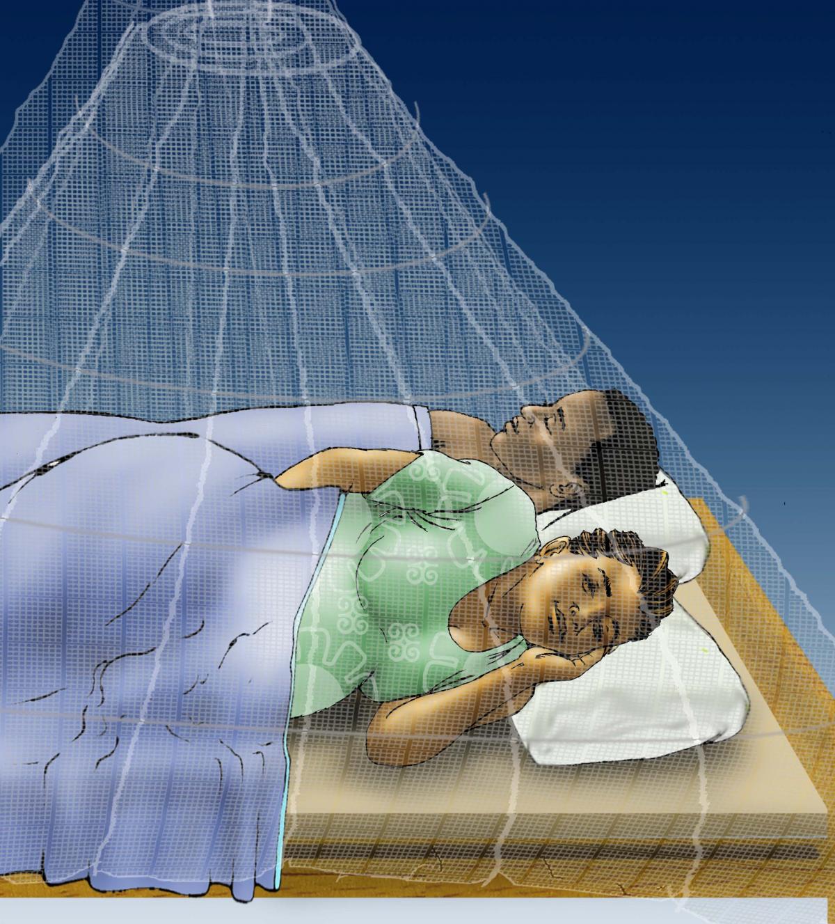 Malaria - Pregnant woman sleeping under mosquito net - 05 - Non-country specific