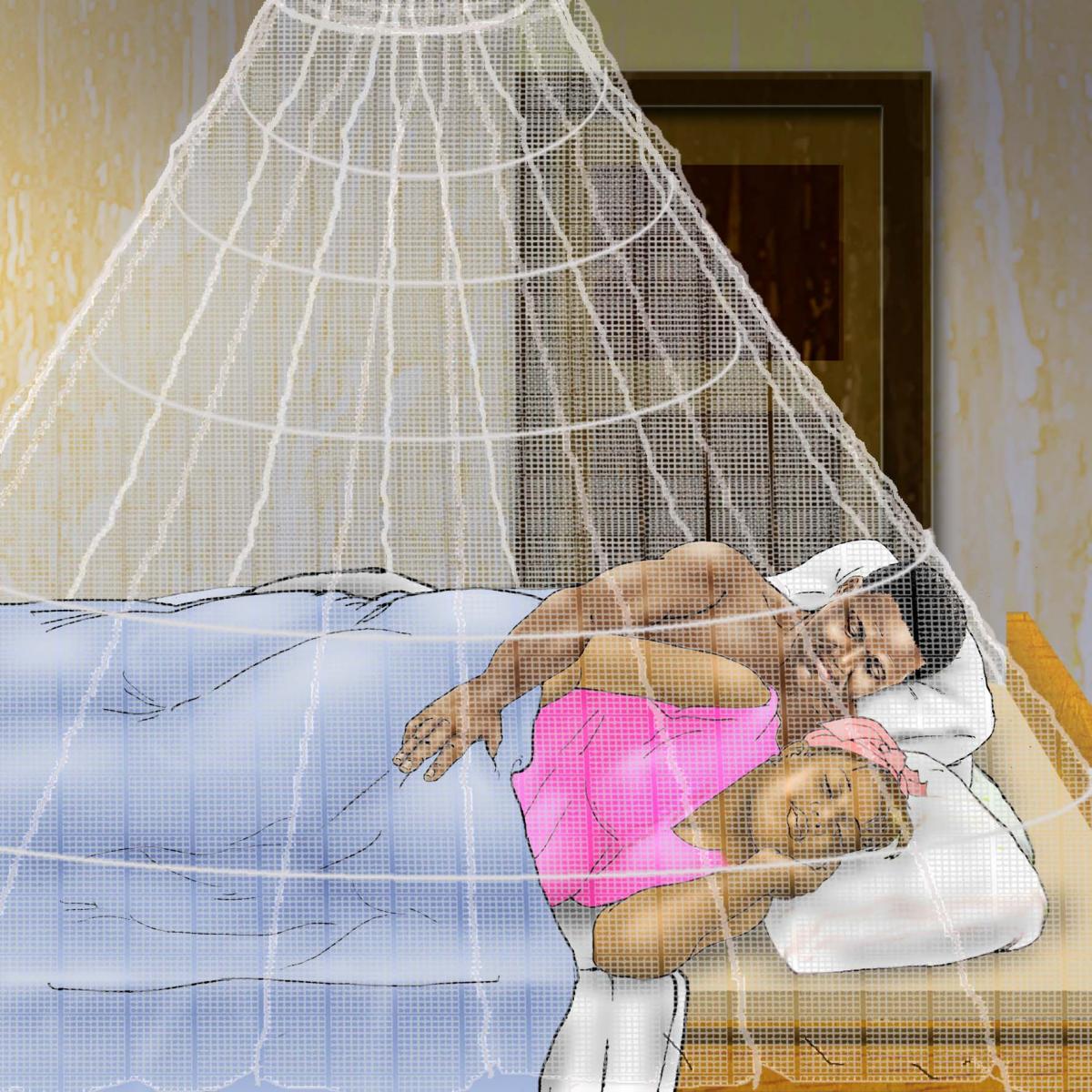 Malaria - Couple sleeping under mosquito net - 06 - Non-country specific