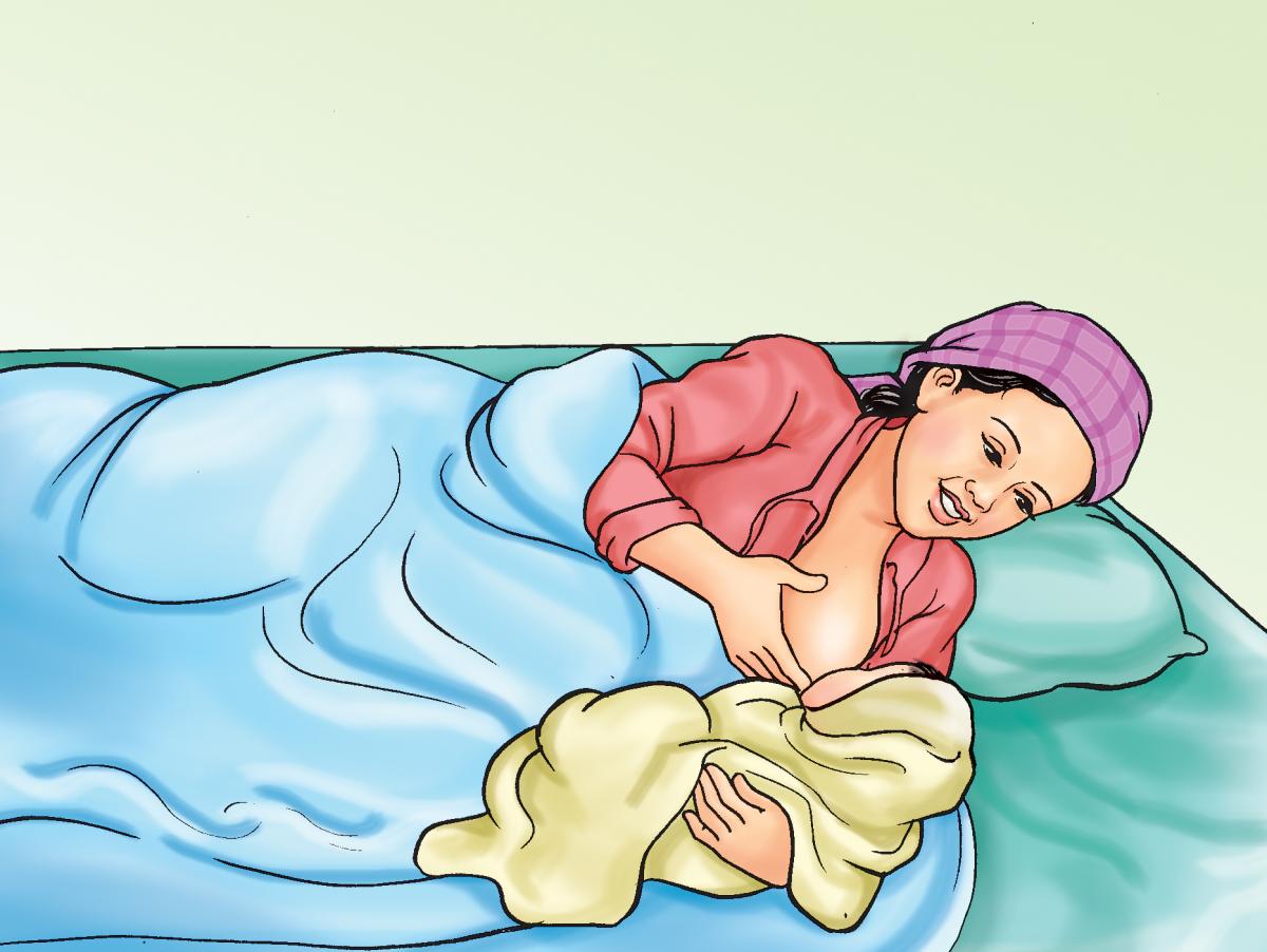 Breastfeeding - Breastfeeding positions - Side Lying at Night 0-24mo - 01 - Nepal Breastfeeding - Breastfeeding positions - Side Lying 0-24mo - 02A - Nepal
