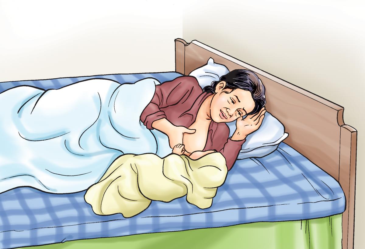 Breastfeeding - Breastfeeding positions - Side Lying - 02B - Nepal Breastfeeding - Breastfeeding positions - Side Lying - 02B - Nepal