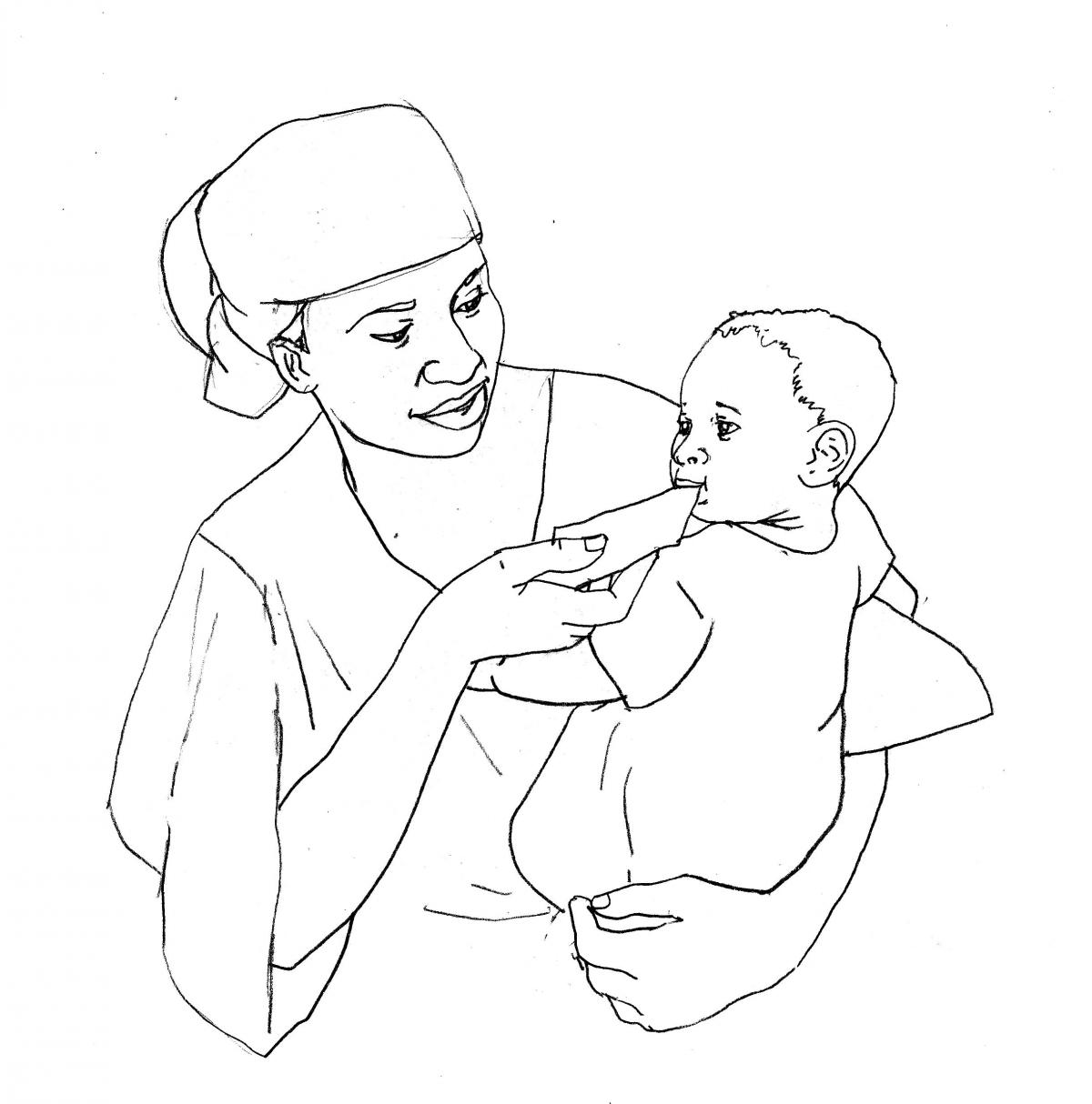 Sick Baby Health Care - Mother feeding sick baby - 00 - Non-country specific