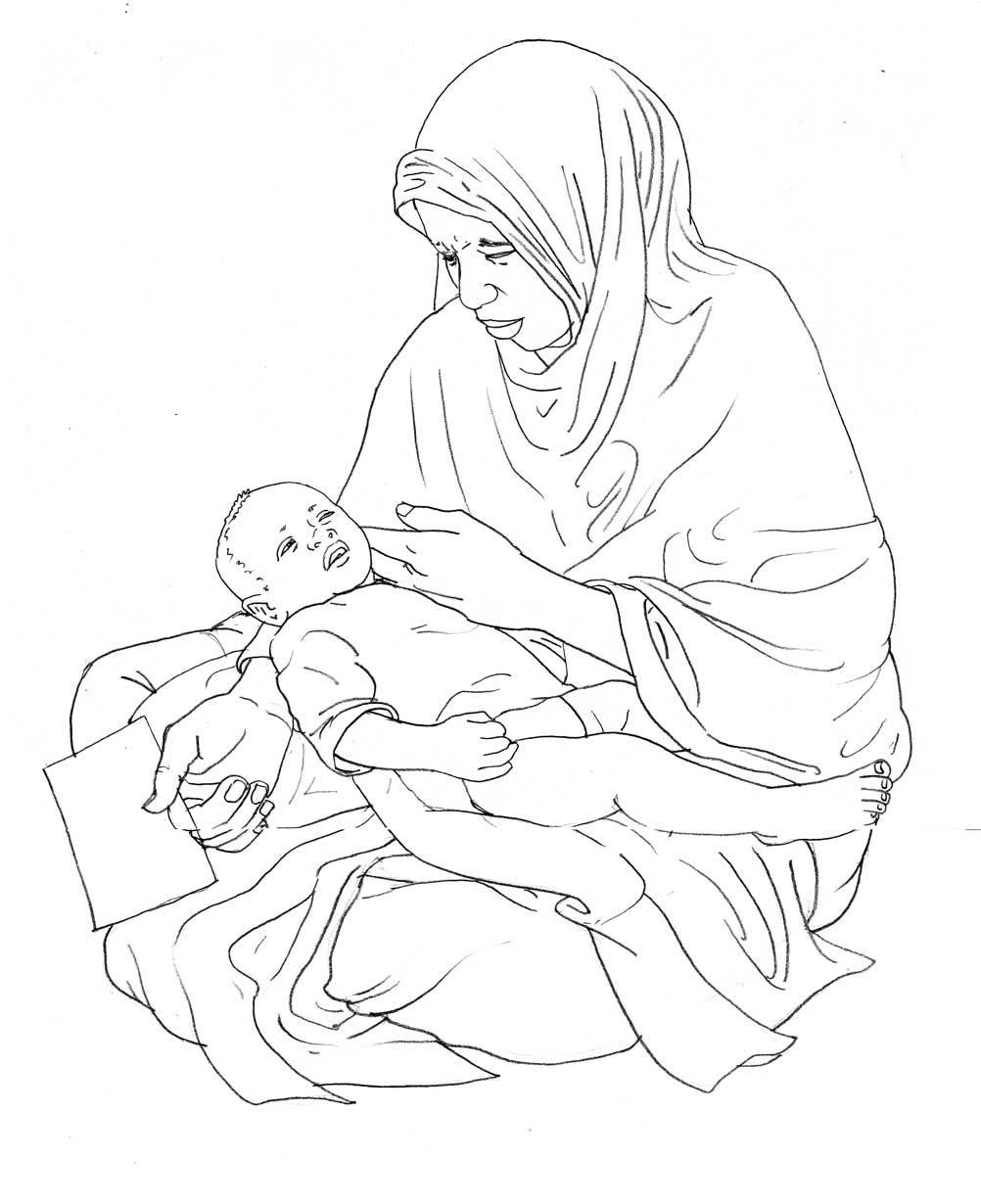 Sick Baby Nutrition - Mother testing for fever - 01 - Non-country specific