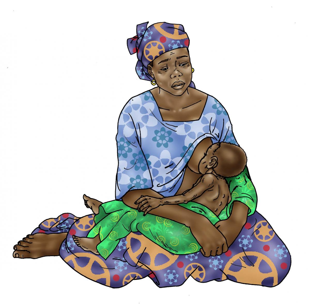 Sick Baby Nutrition - Mother breastfeeding sick baby 0-24 mo - 01 - Niger