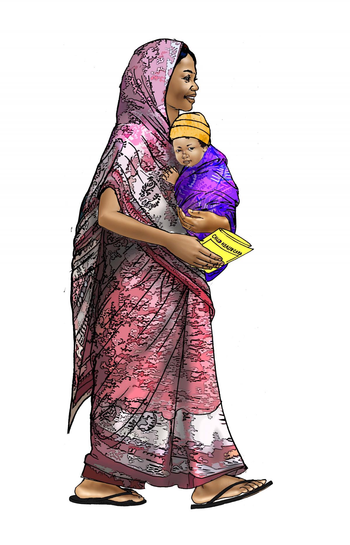 Baby health care - Taking child to clinic - 00 - India
