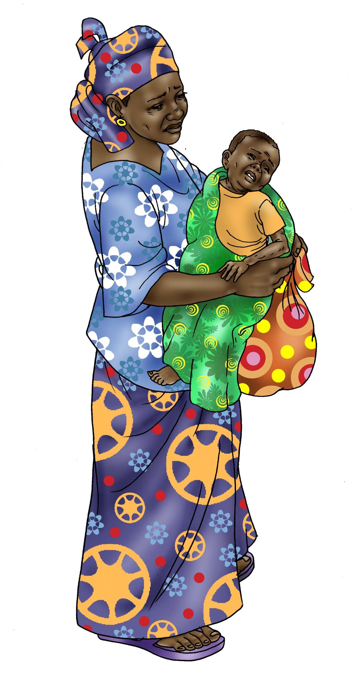 Sick Baby Health Care - Mother holding sick baby 0-24 mo - 02 - Niger