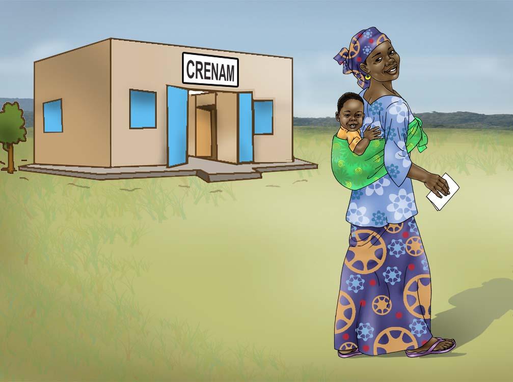 Sick Baby Health Care - Mother leaving clinic with healthy baby 0-24 mo - 05B - Niger