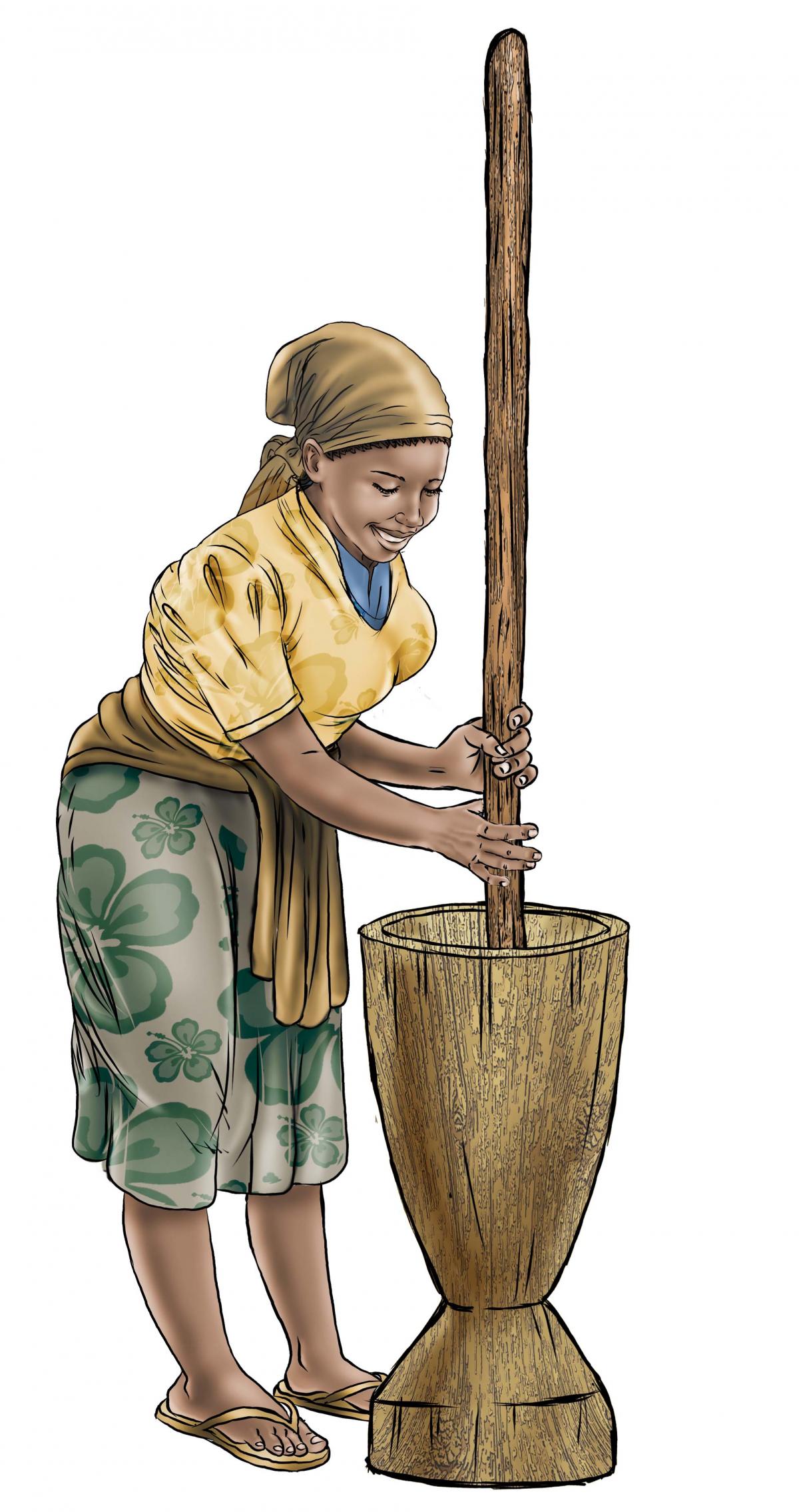 Food practices - Preparing smoked fish powder - 01A - Sierra Leone