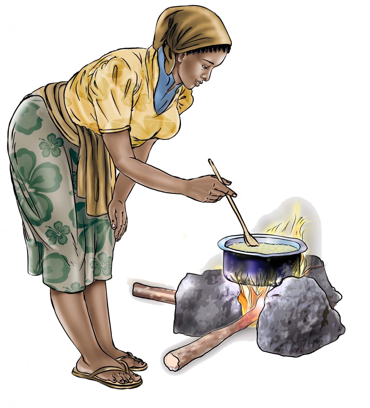 Food practices - Preparing smoked fish powder - 02 - Sierra Leone