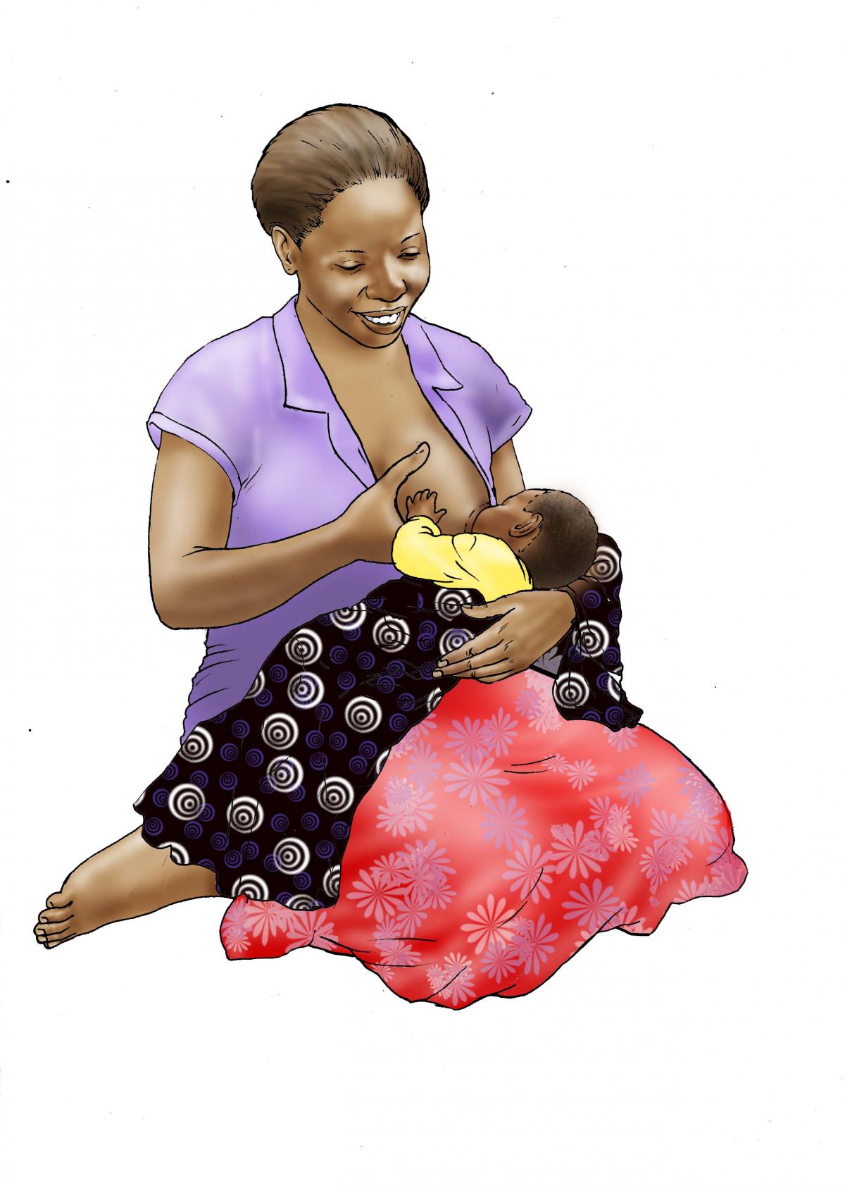 Sick Baby Nutrition - Mother breastfeeding sick baby 0-6 mo - 02 - Non-country specific
