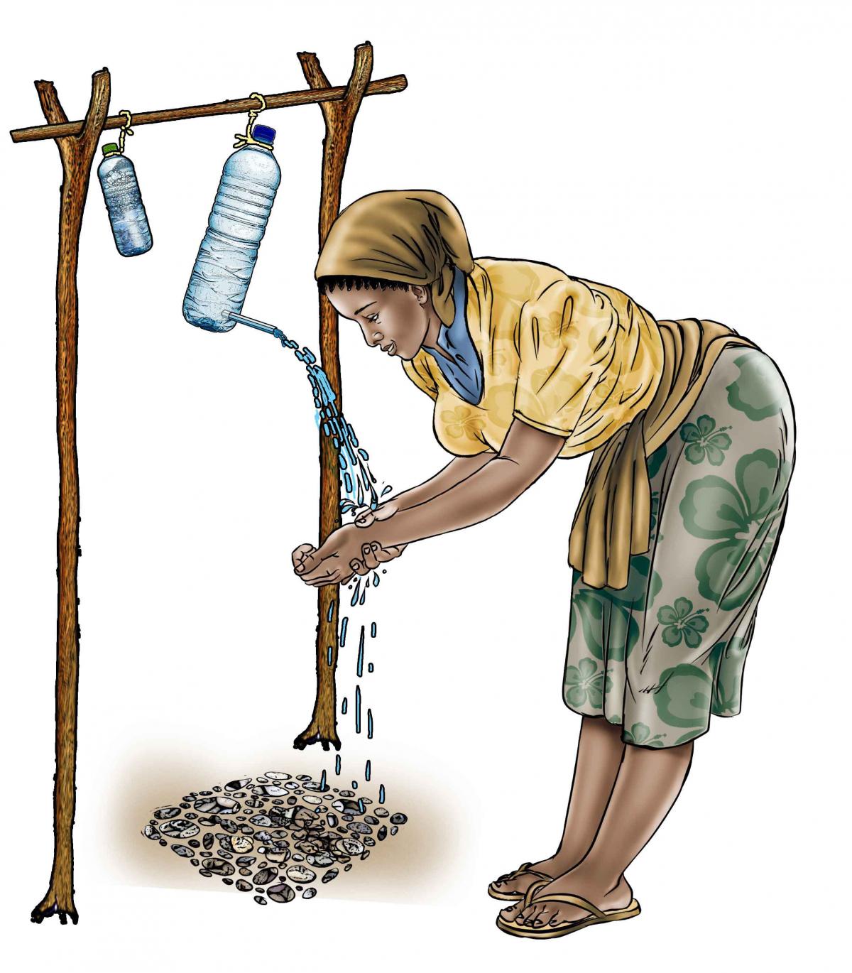 Hygiene - How to use tippy tap - 14A - Sierra Leone