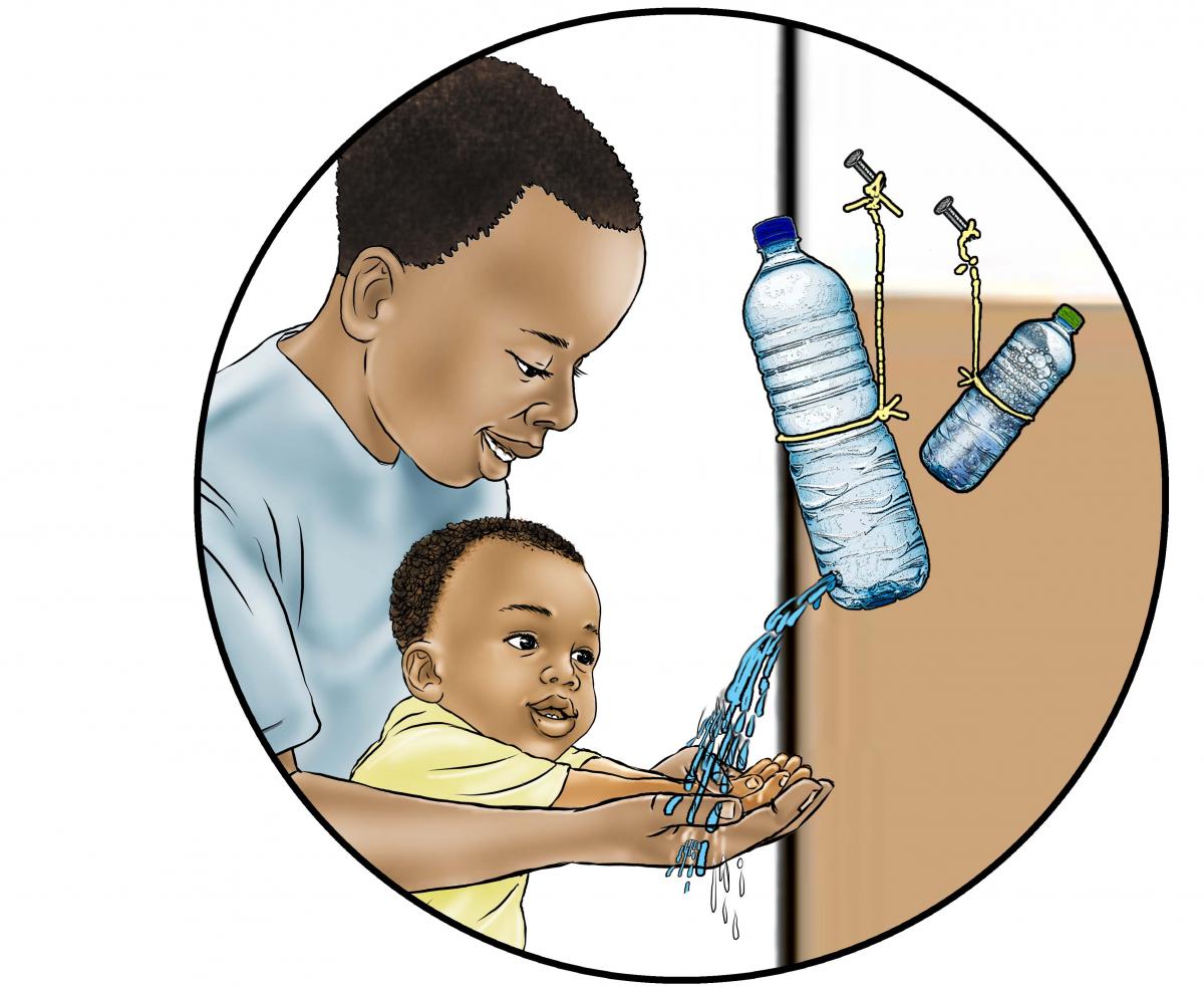 Hygiene - Teaching family members to wash hands 0-24 mo - 00B - Nigeria