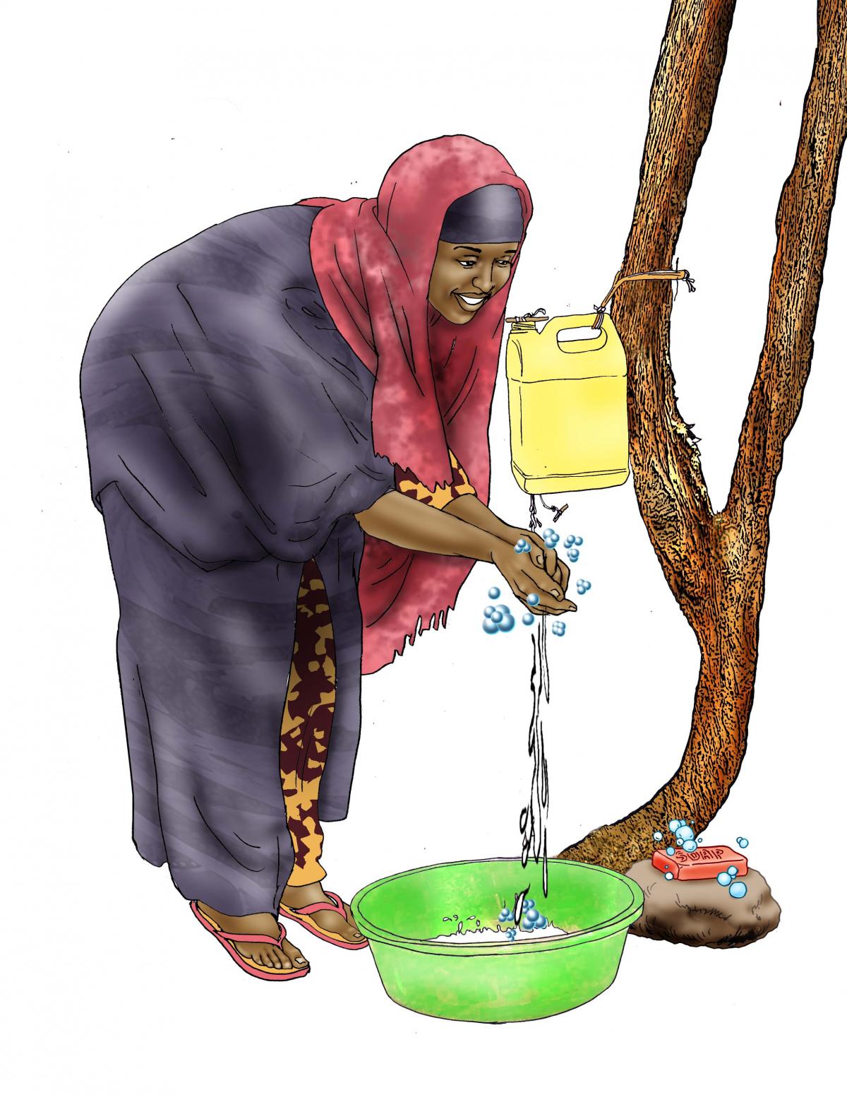 Sanitation - Woman washing hands - 04 - Kenya Dadaab