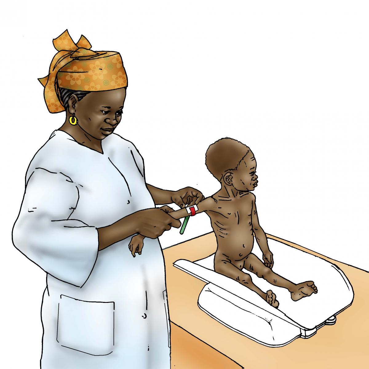 Sick Baby Health Care - Sick baby being weighed at clinic - 03A - Niger