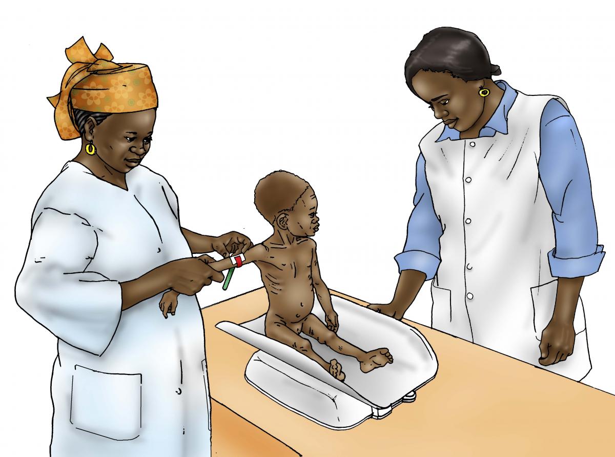 Sick Baby Health Care - Sick baby being weighed at clinic - 03B - Niger