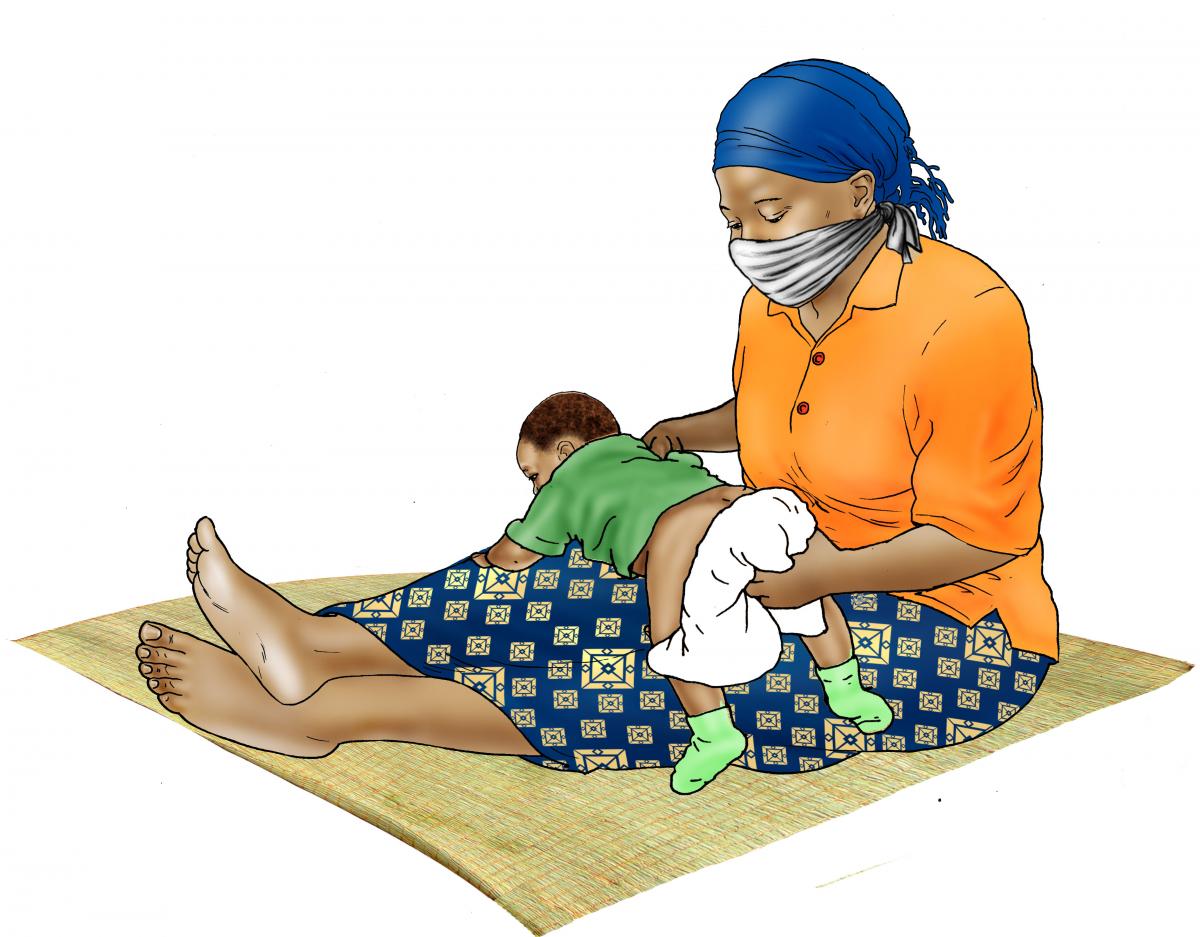 Hygiene - Mother washing baby's bottom - 03 - COVID
