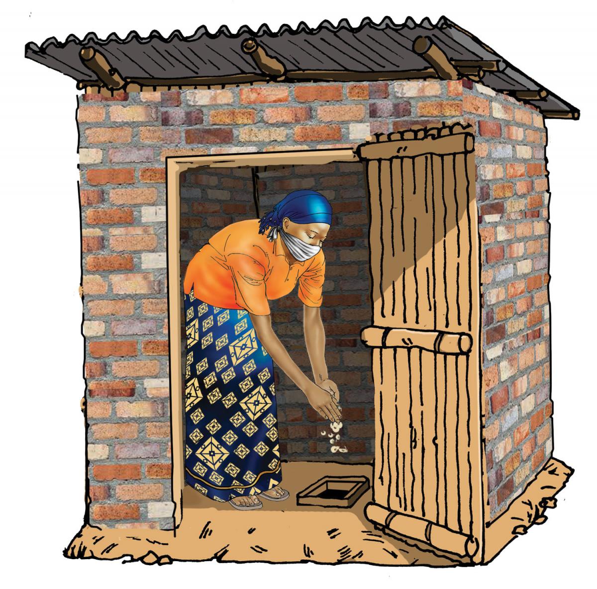 Hygiene - Disposing into latrine - 06 - COVID