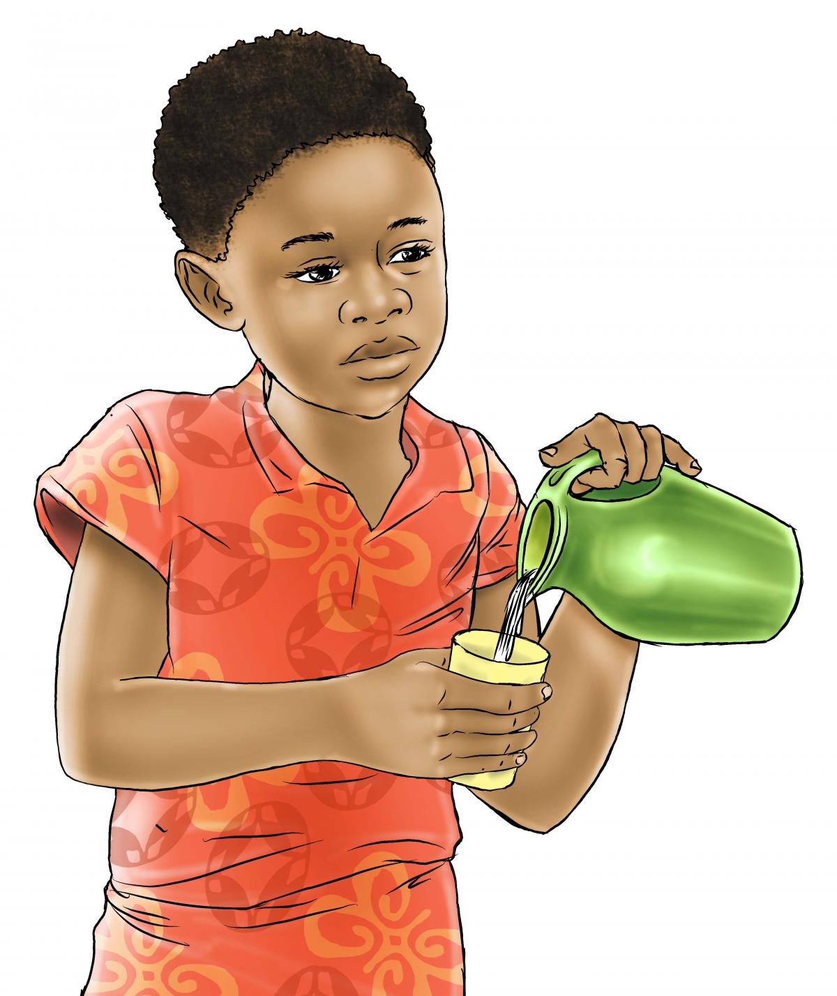 Family - Child pouring into cup - 00B - Nigeria