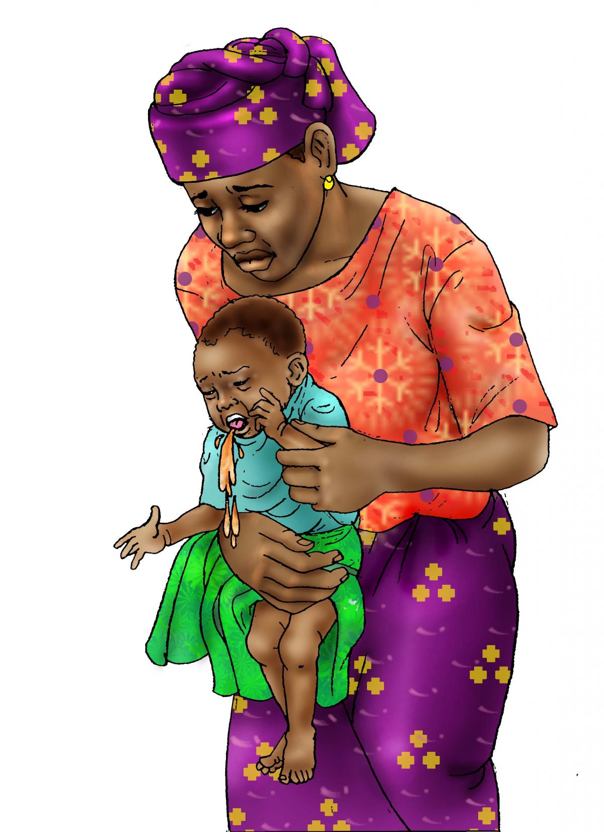Sick Baby Health Care - Mother with vomiting baby - 00 - Niger