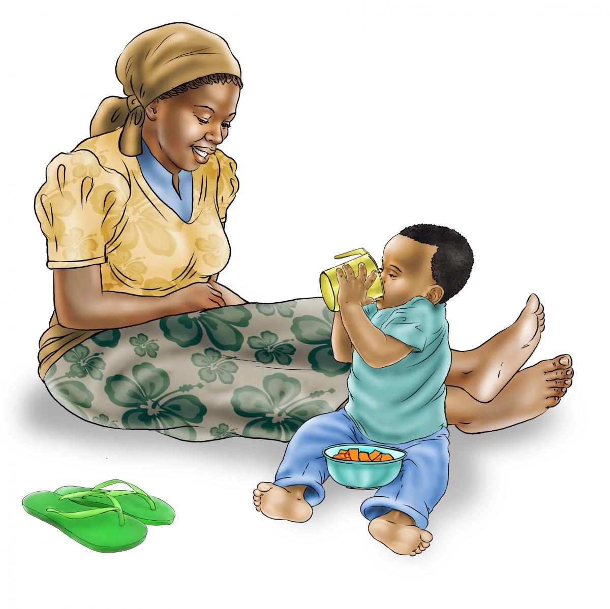 Complementary Feeding - Child drinking clean water - 09 - Sierra Leone