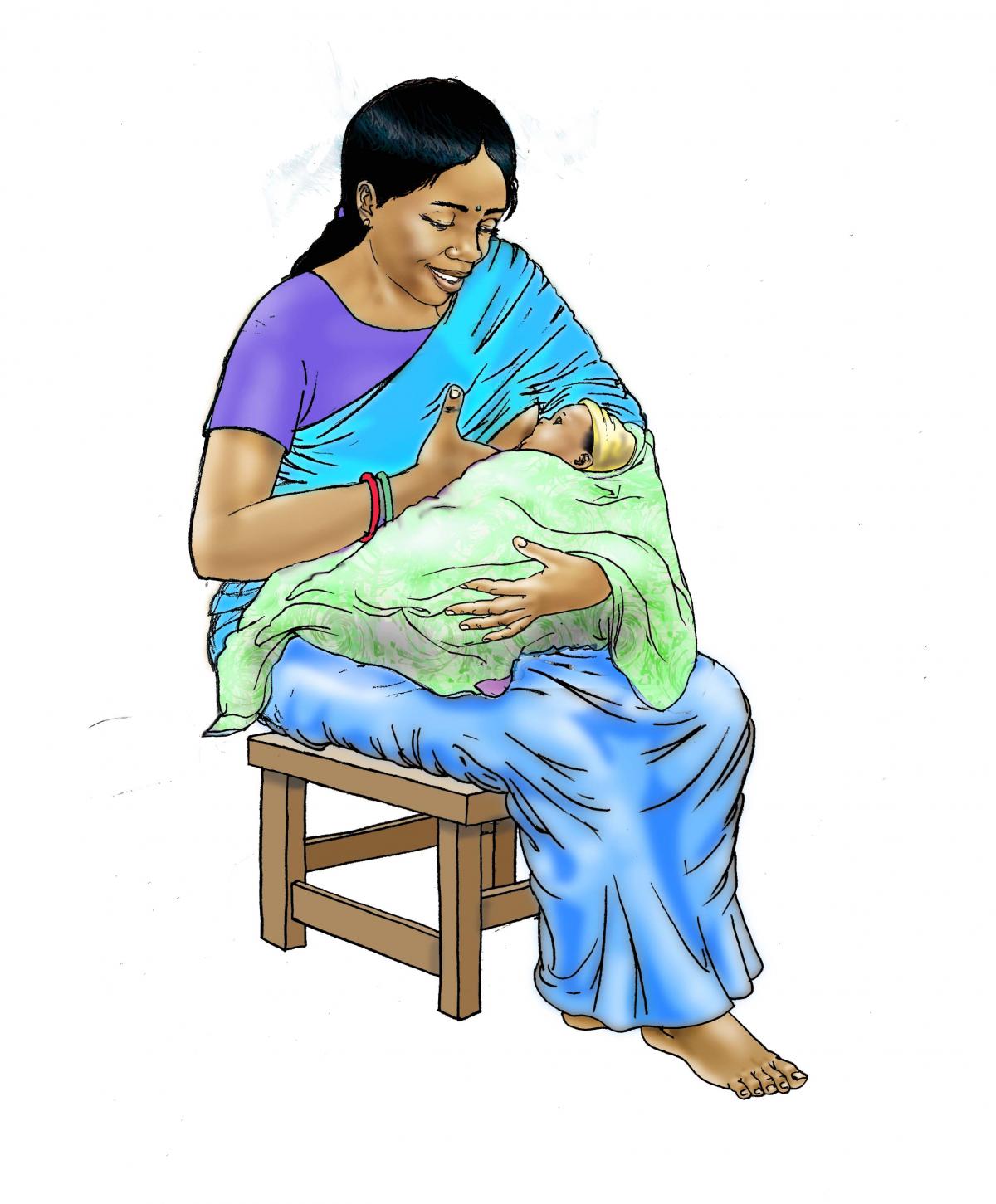 Breastfeeding - Exclusive breastfeeding - sitting 0-6 mo - 00 - India