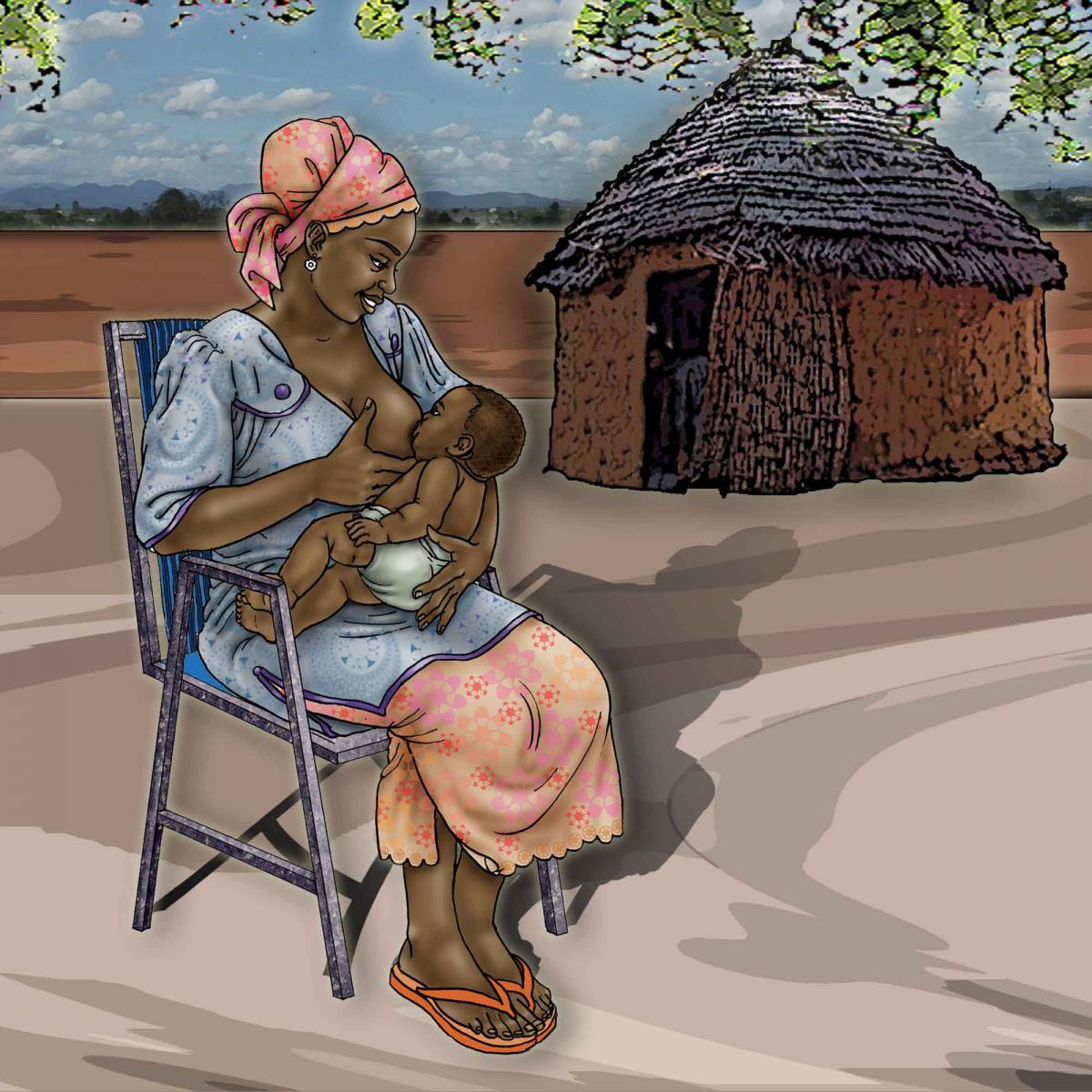 Breastfeeding - Exclusive breastfeeding - sitting - 00B - Uganda