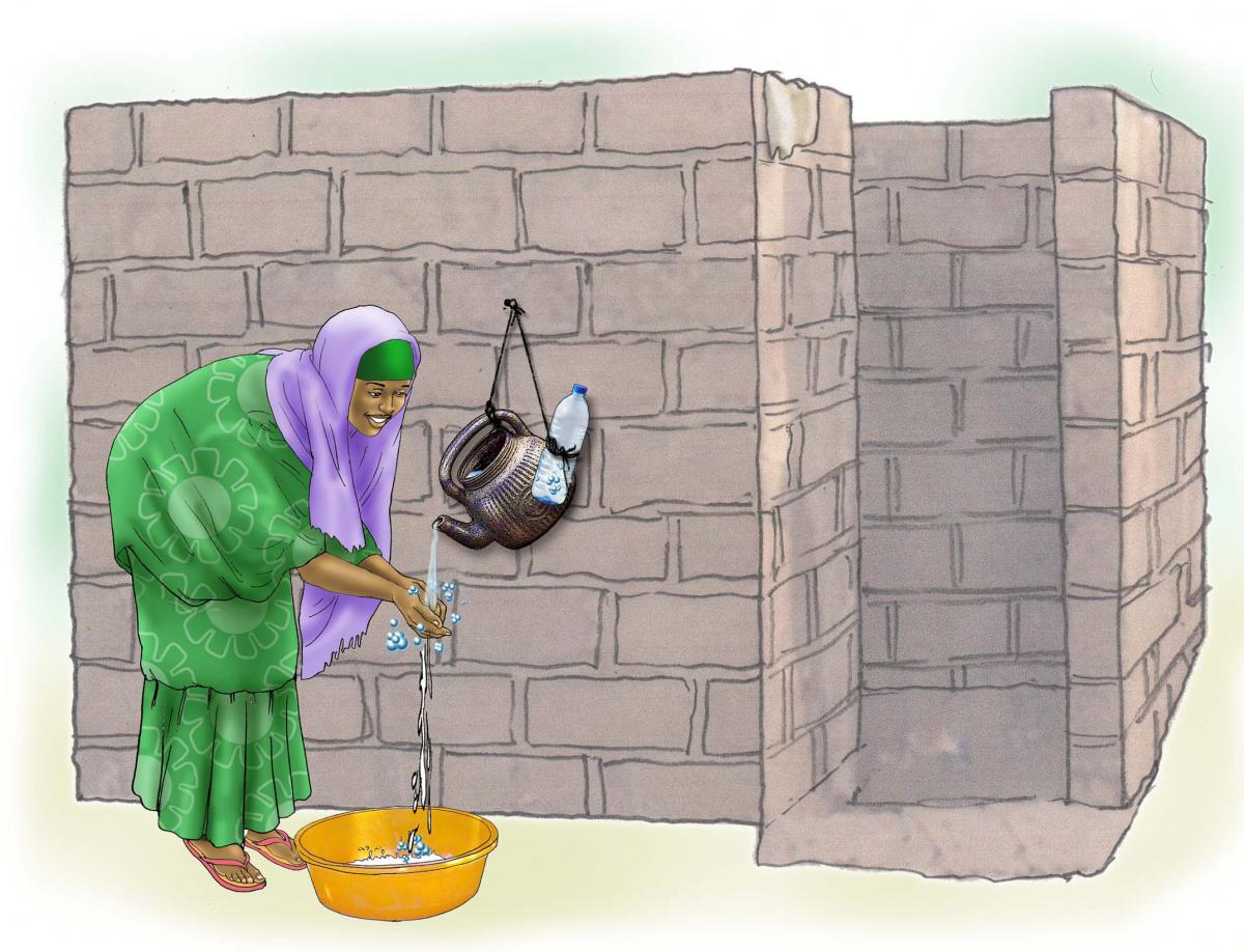 Sanitation - Woman washing hands - 02 - Niger