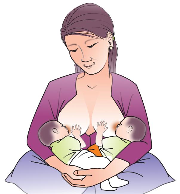 Breastfeeding - Breastfeeding positions - Cradle hold for twins 0-24mo - 03 - Kyrgyz Republic Breastfeeding - Breastfeeding positions - Cradle hold for twins 0-24mo - 03 - Kyrgyz Republic
