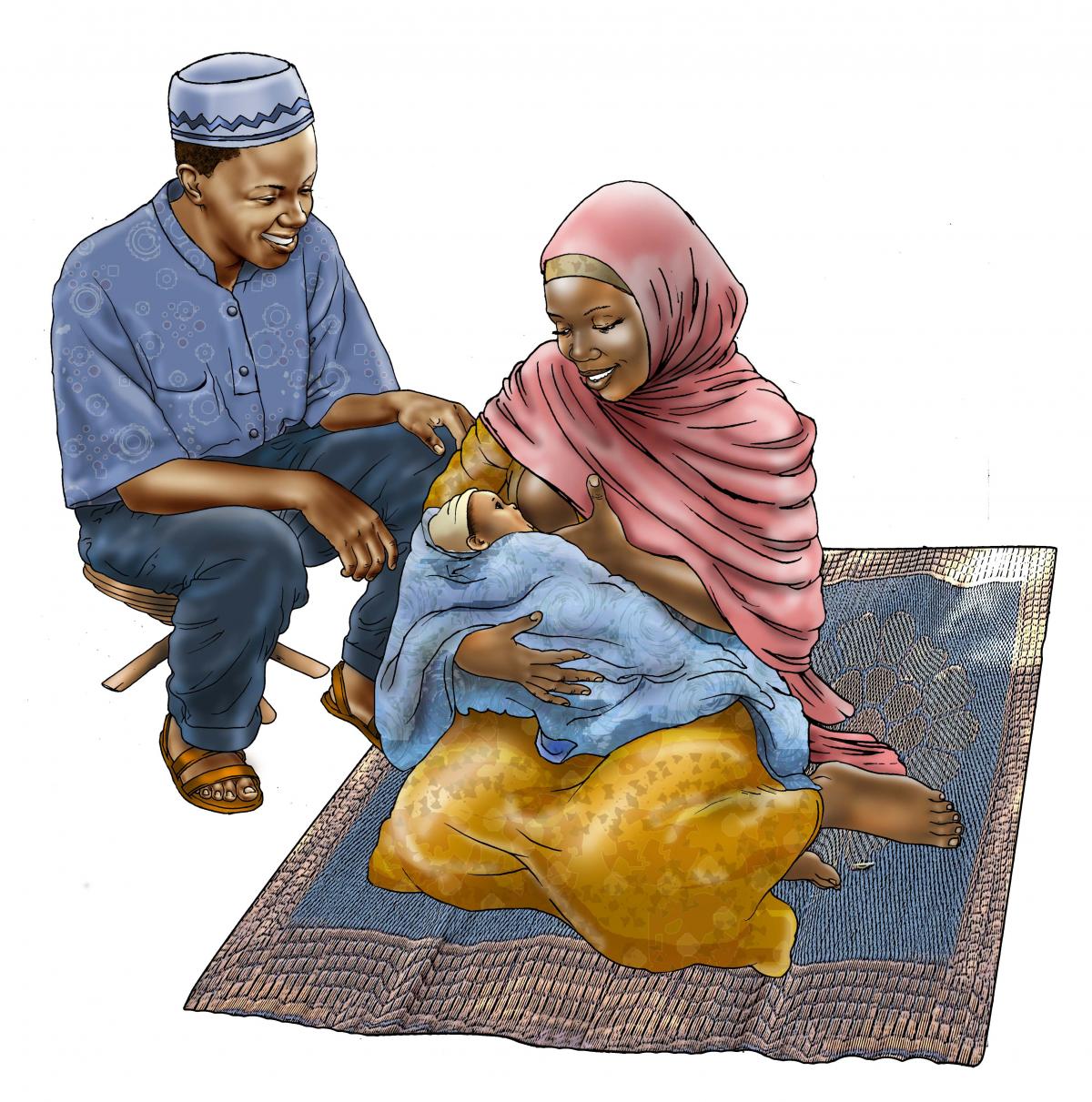 Father Support - Father supporting breastfeeding 0-6 mo - 01A - Niger