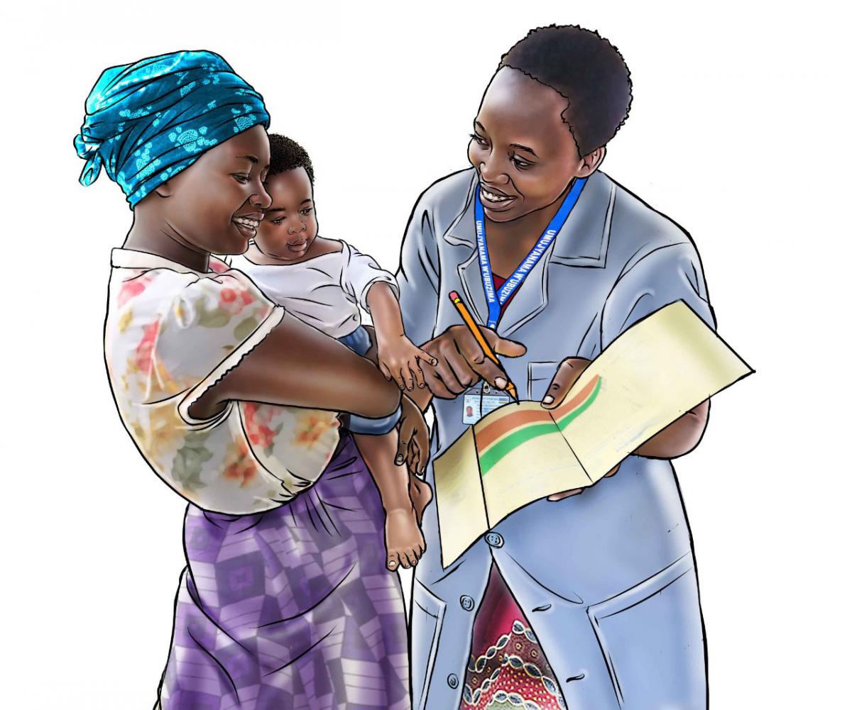 Child Health Care - Community health worker explaining growth chart - 07 - Rwanda