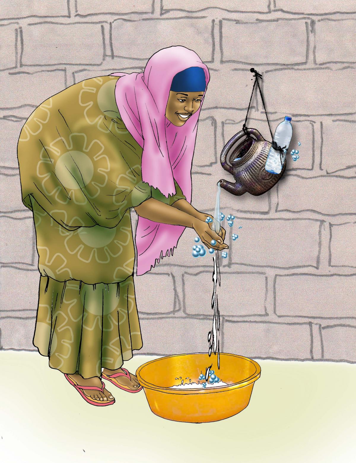 Sanitation - Woman washing hands - 06B - Niger