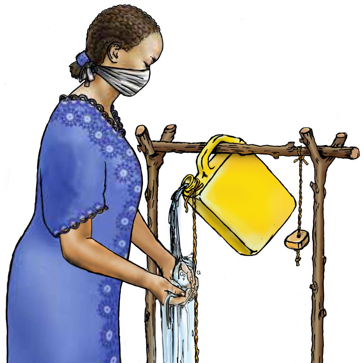 Cup Feeding - Woman washing hands - 00 - COVID