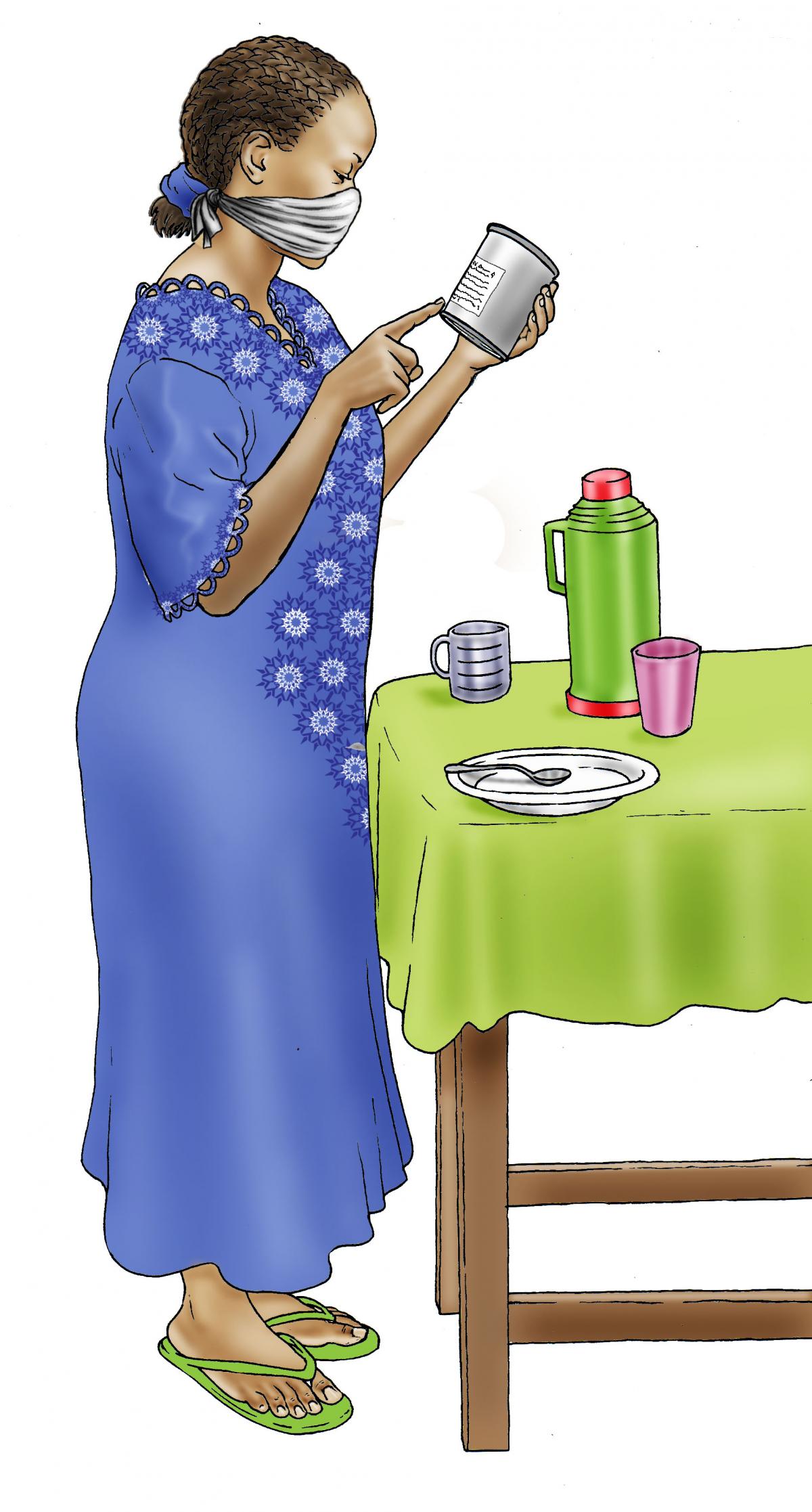 Cup Feeding - Preparing infant formula - 01 - COVID