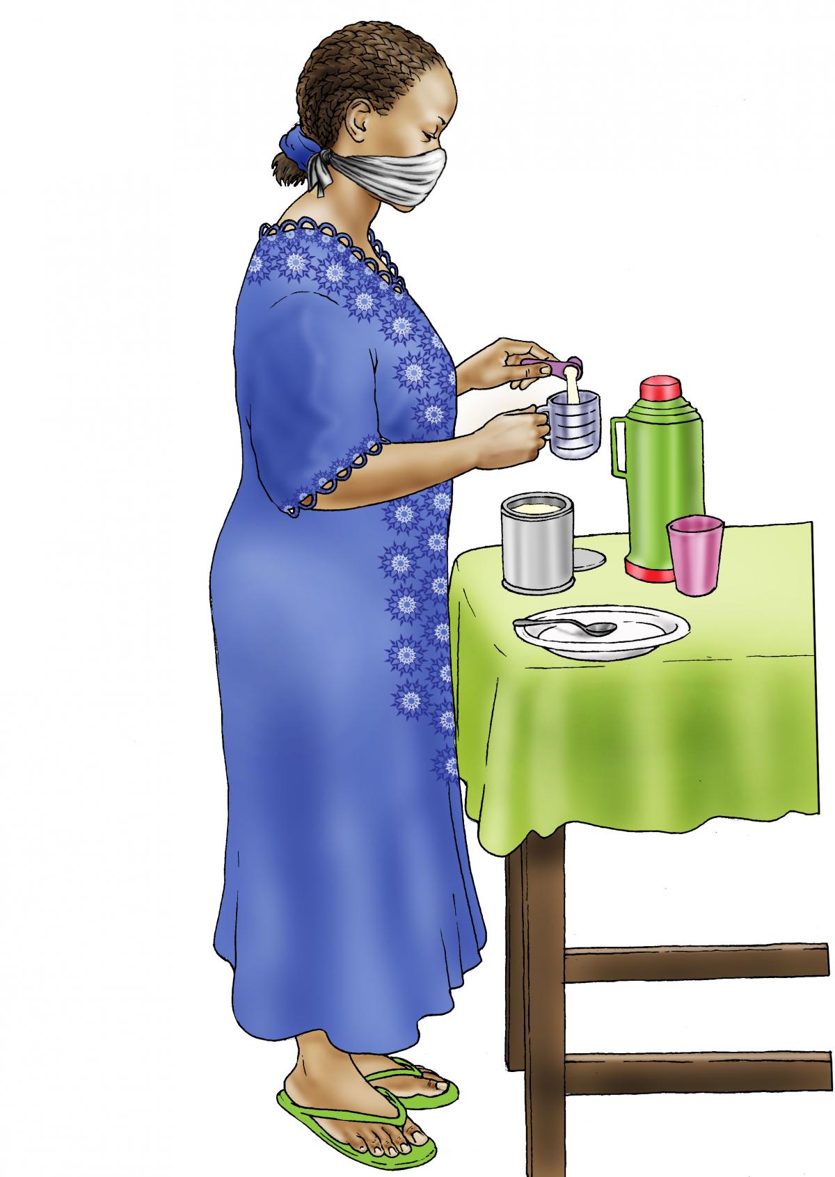 Cup Feeding - Preparing infant formula - 02 - COVID