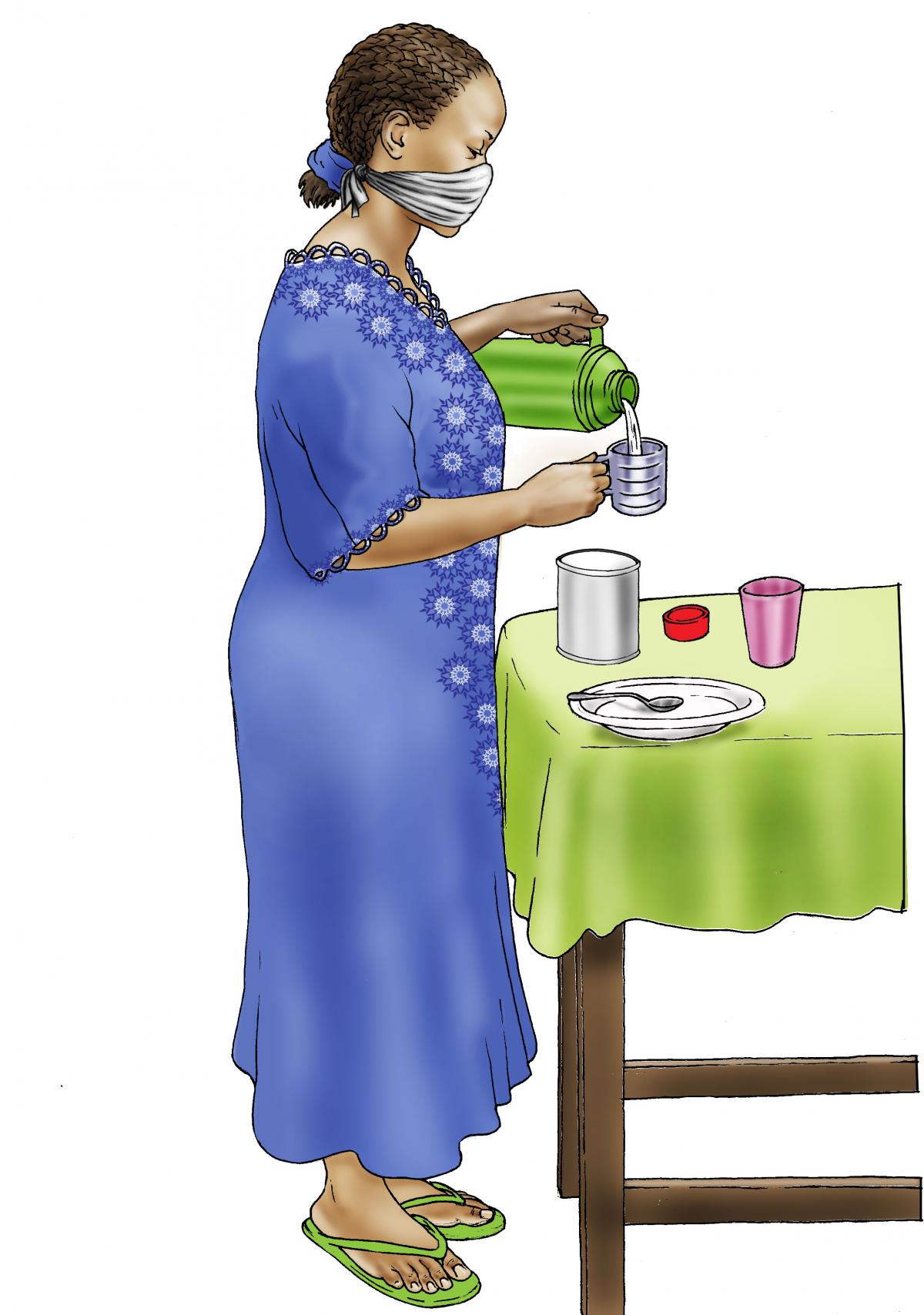 Cup Feeding - Preparing infant formula - 03 - COVID