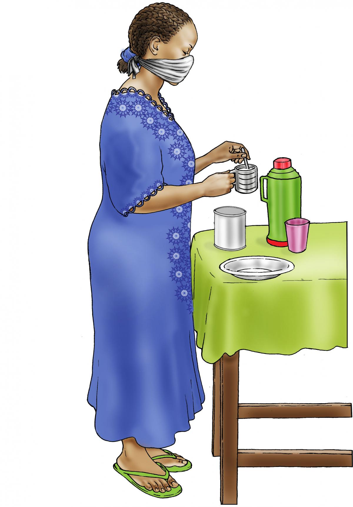 Cup Feeding - Preparing infant formula - 04 - COVID
