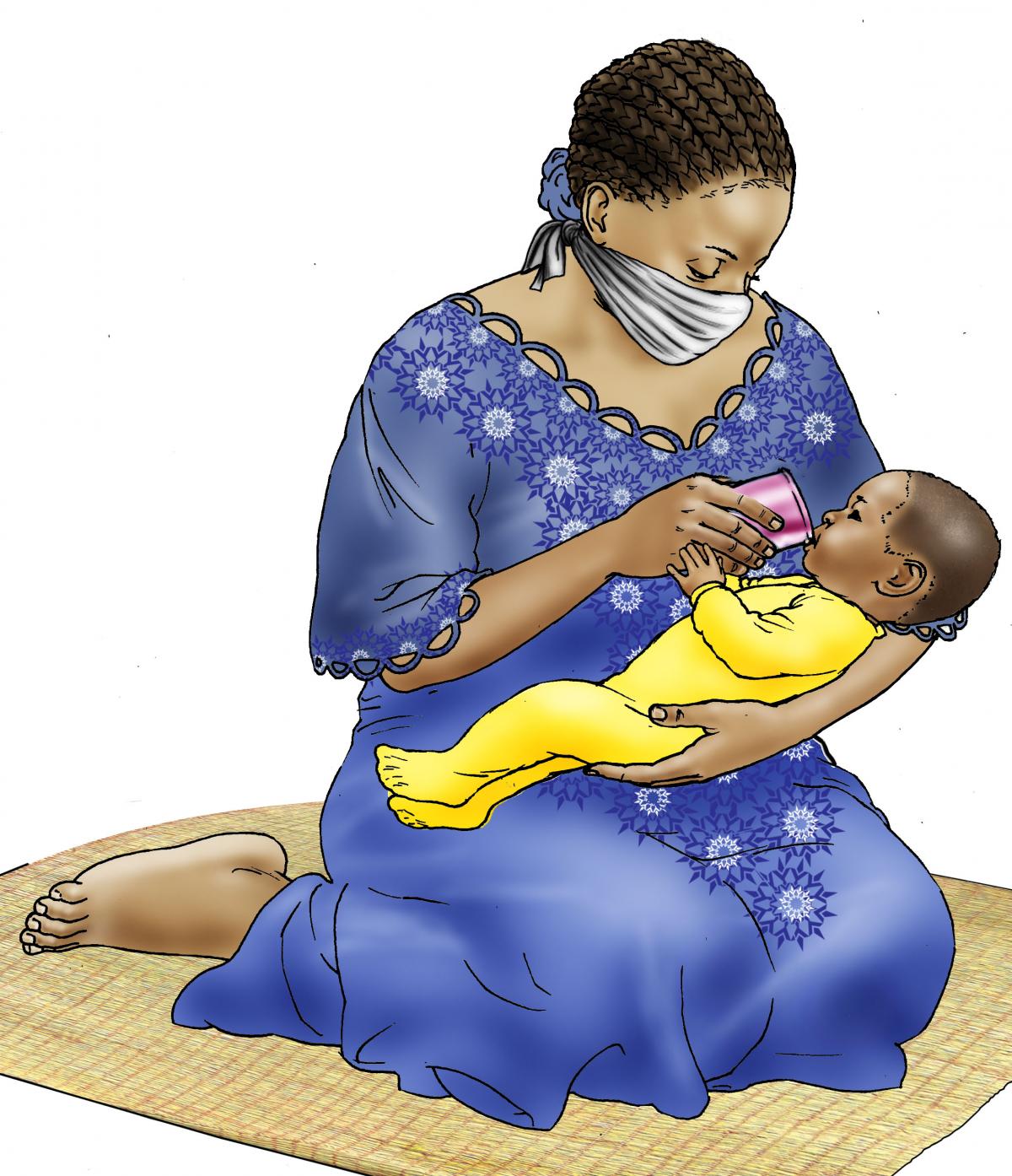 Cup Feeding - Cup feeding baby with infant formula - 05 - COVID