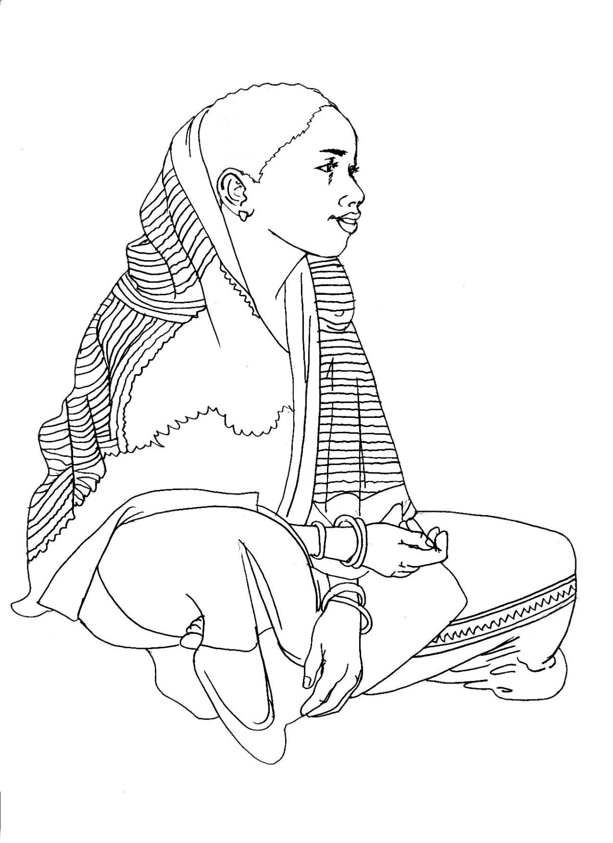 People - Woman sitting - 05 - India