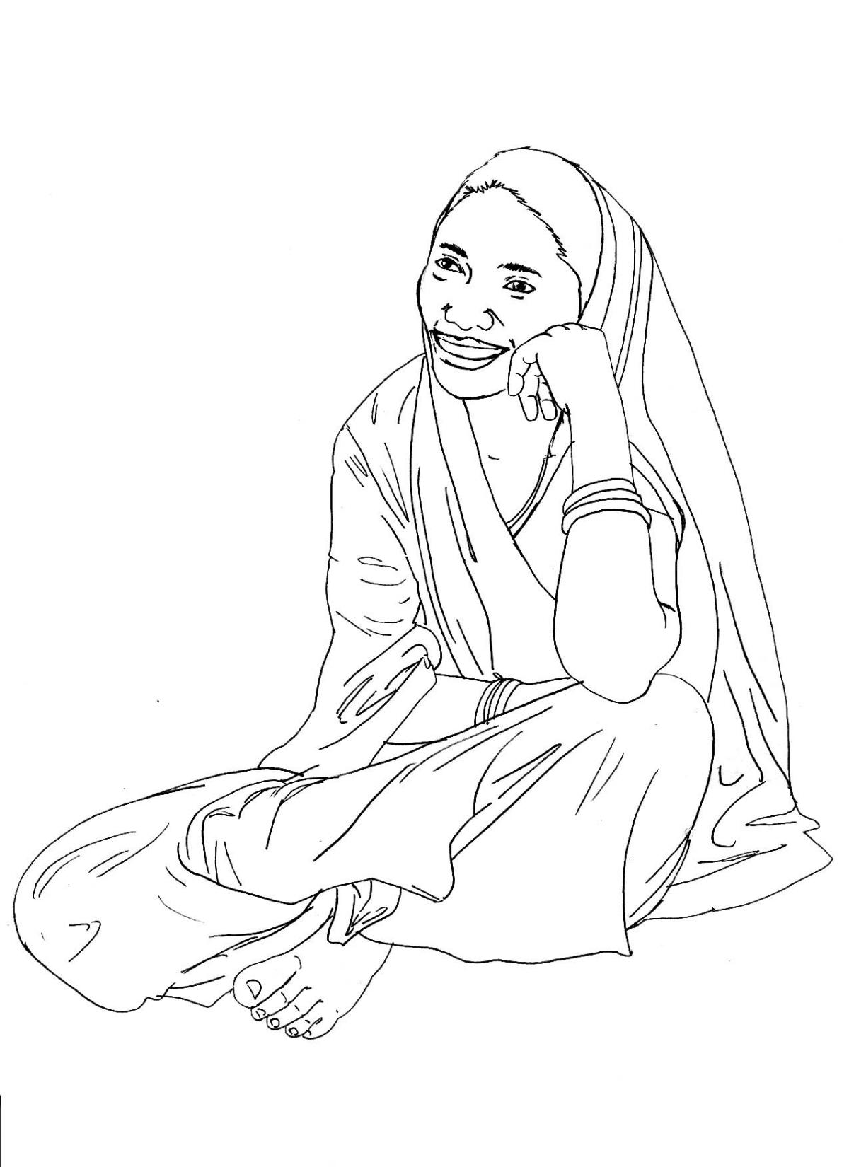 People - Woman sitting - 06 - India