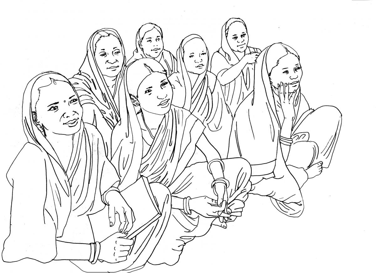 People - Group of women sitting - 07 - India