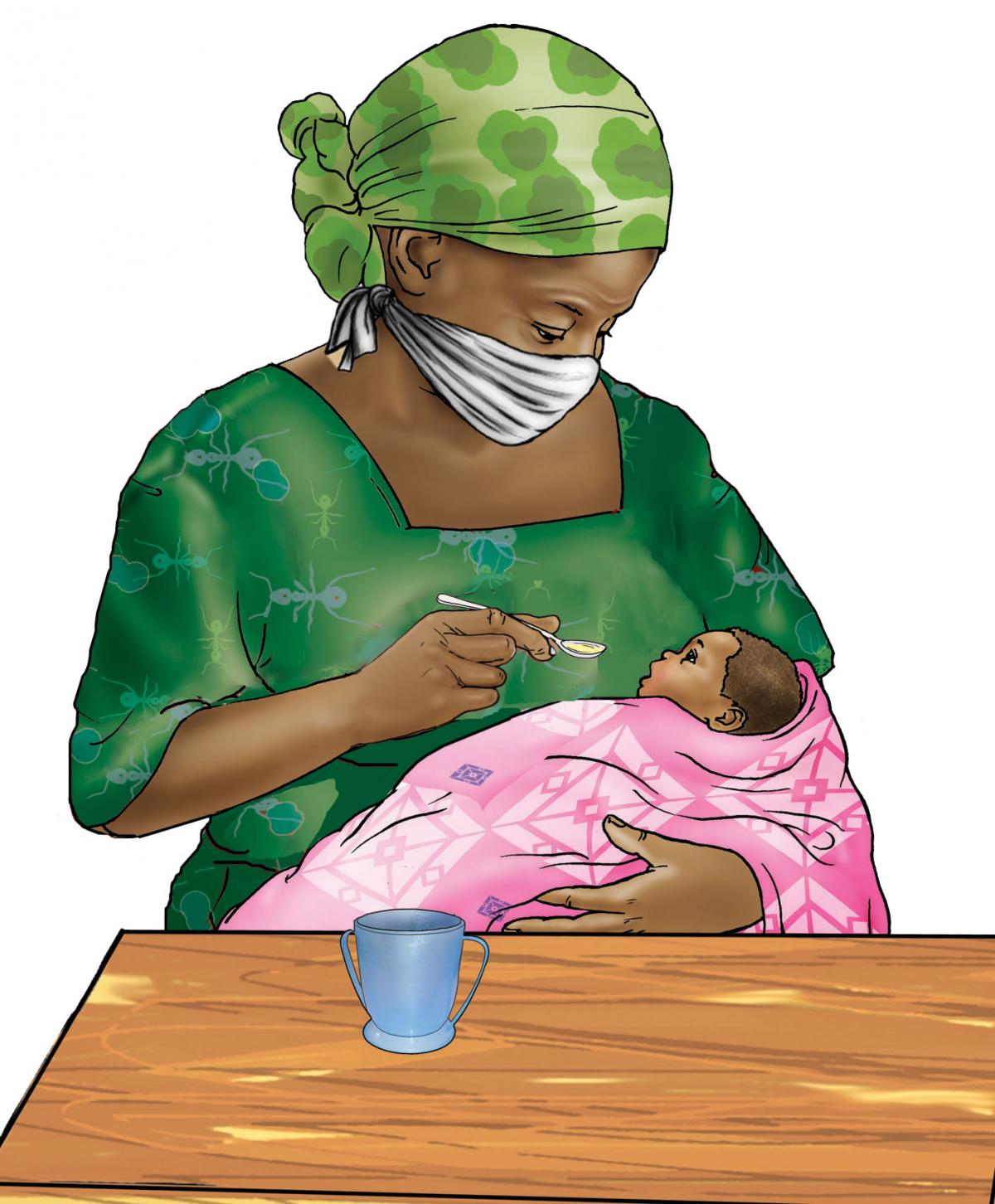 Cup Feeding - Grandmother cup feeding - 05 - COVID