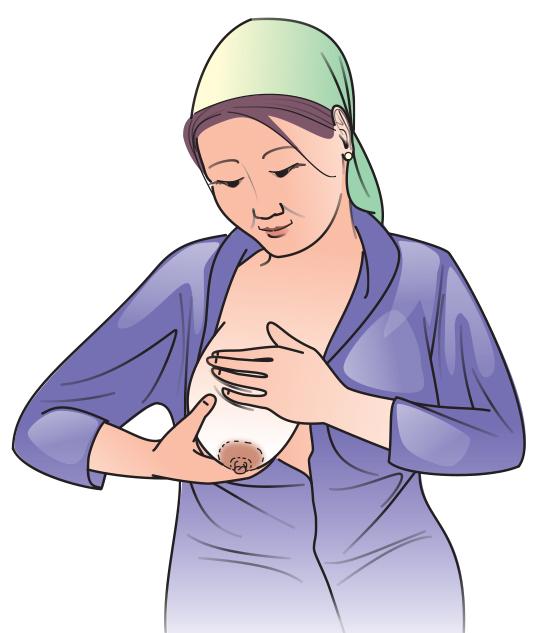 Cup Feeding - Mother massaging breast for expressing breastmilk 0-24mo - 01A - Kyrgyz Republic Cup Feeding - Mother massaging breast for expressing breastmilk 0-24mo - 01A - Kyrgyz Republic