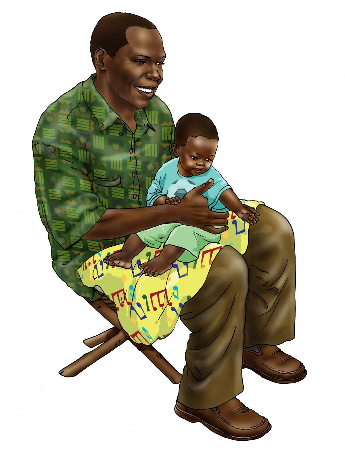 Father Support - Father taking care of child 6-9 mo - 02 - Nigeria