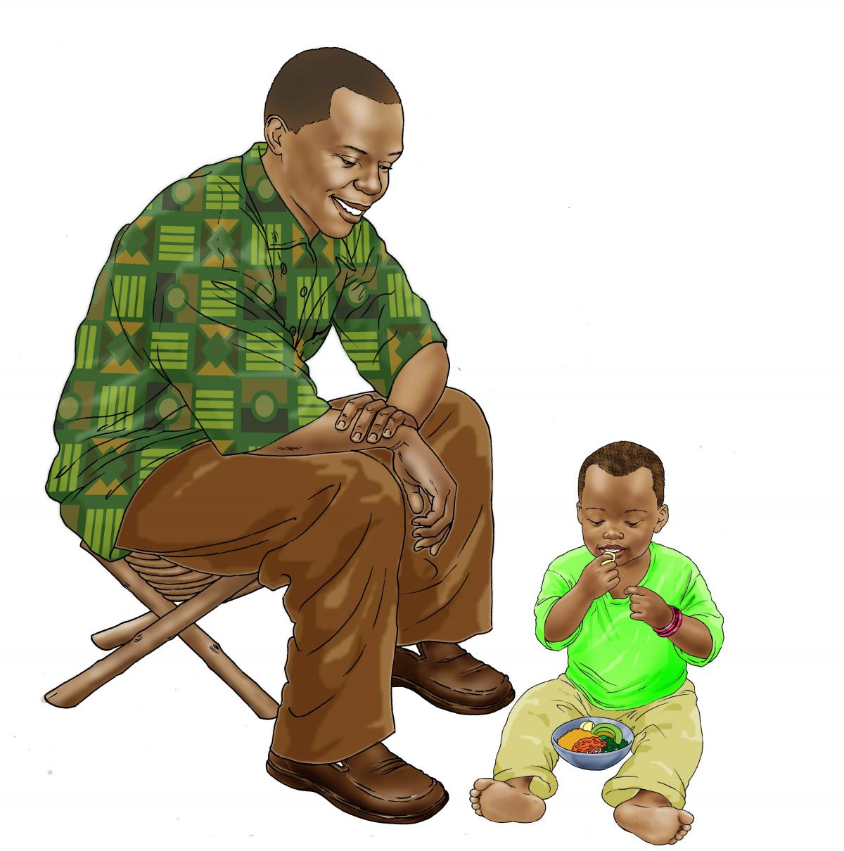 Father Support - Father taking care of child 6-12 mo - 01A - Nigeria