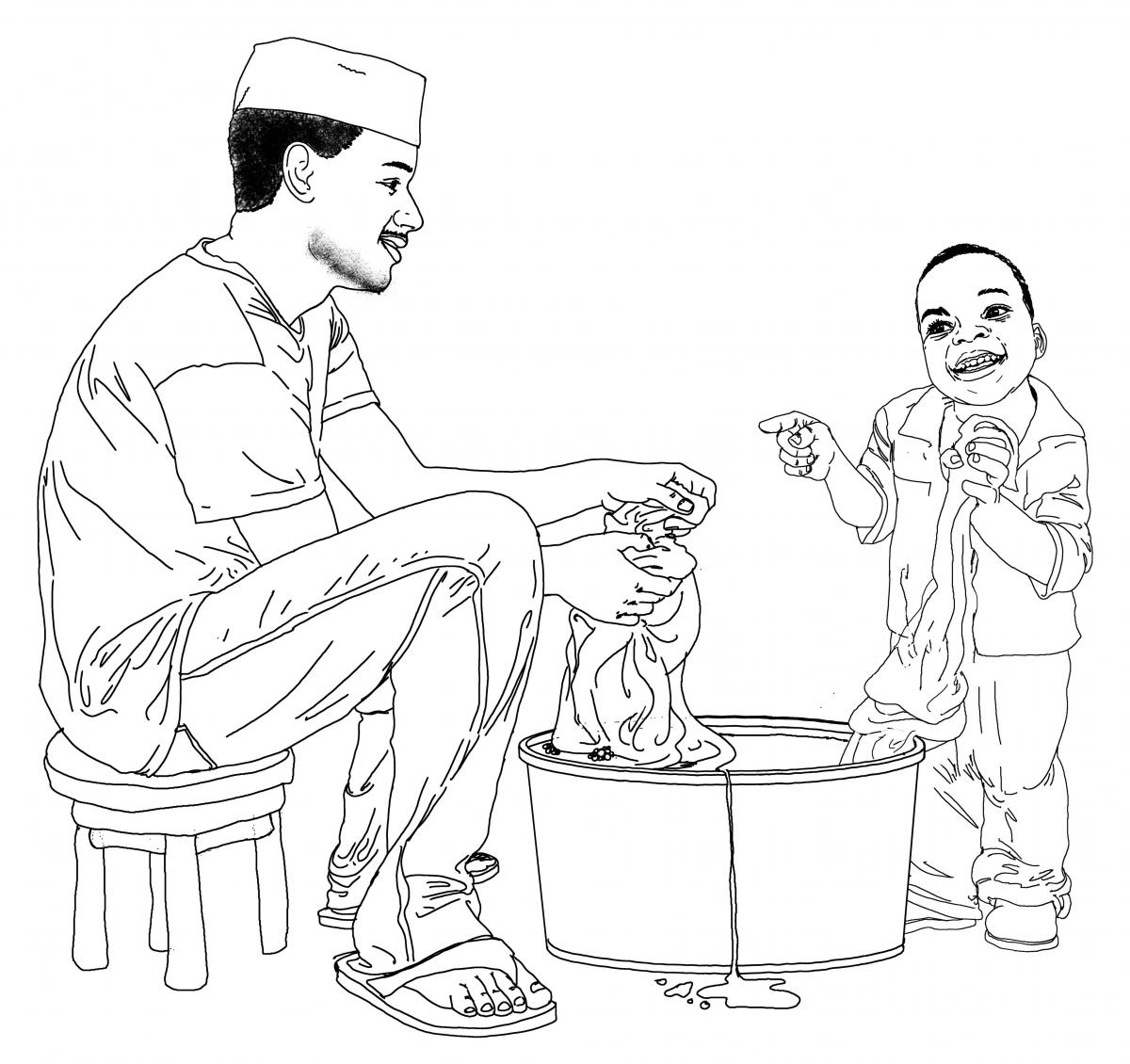 Father Support - Washing cloths - 03 - Non-country specific