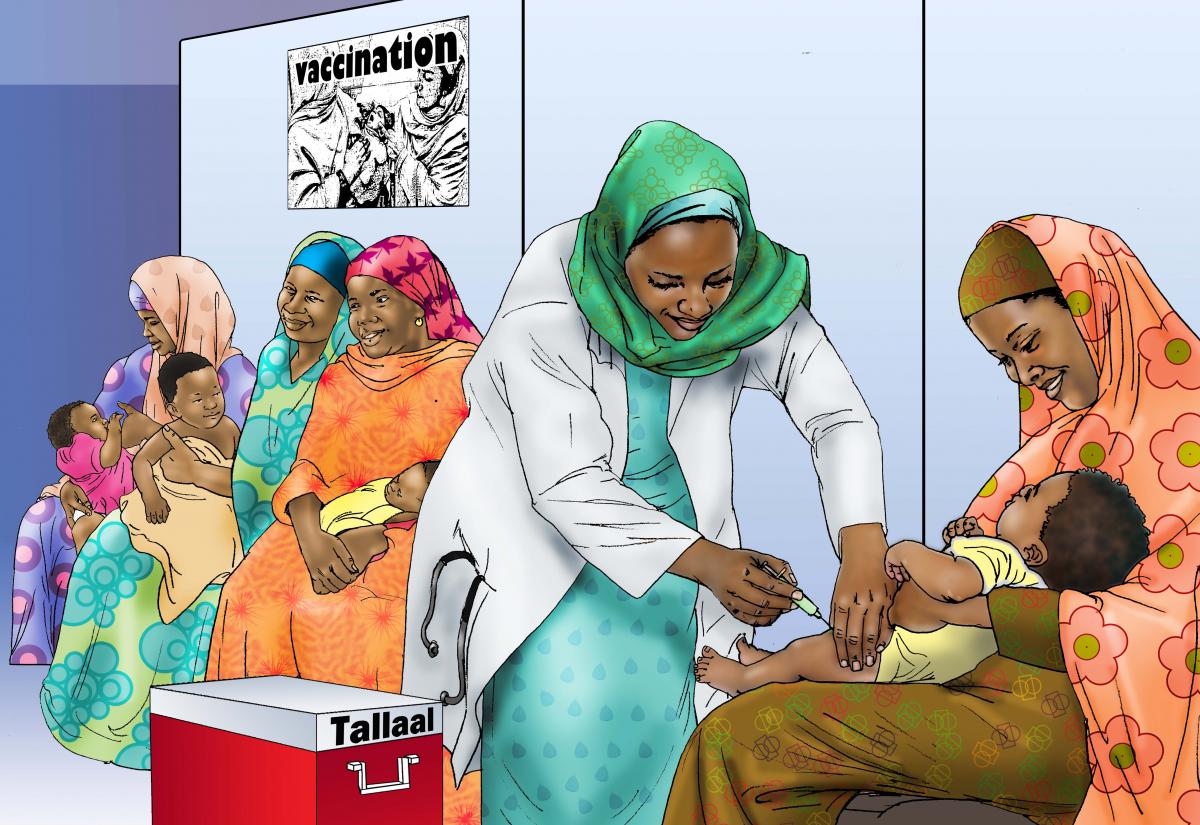 Baby health care - Children being vaccinated - 02 - Kenya Dadaab