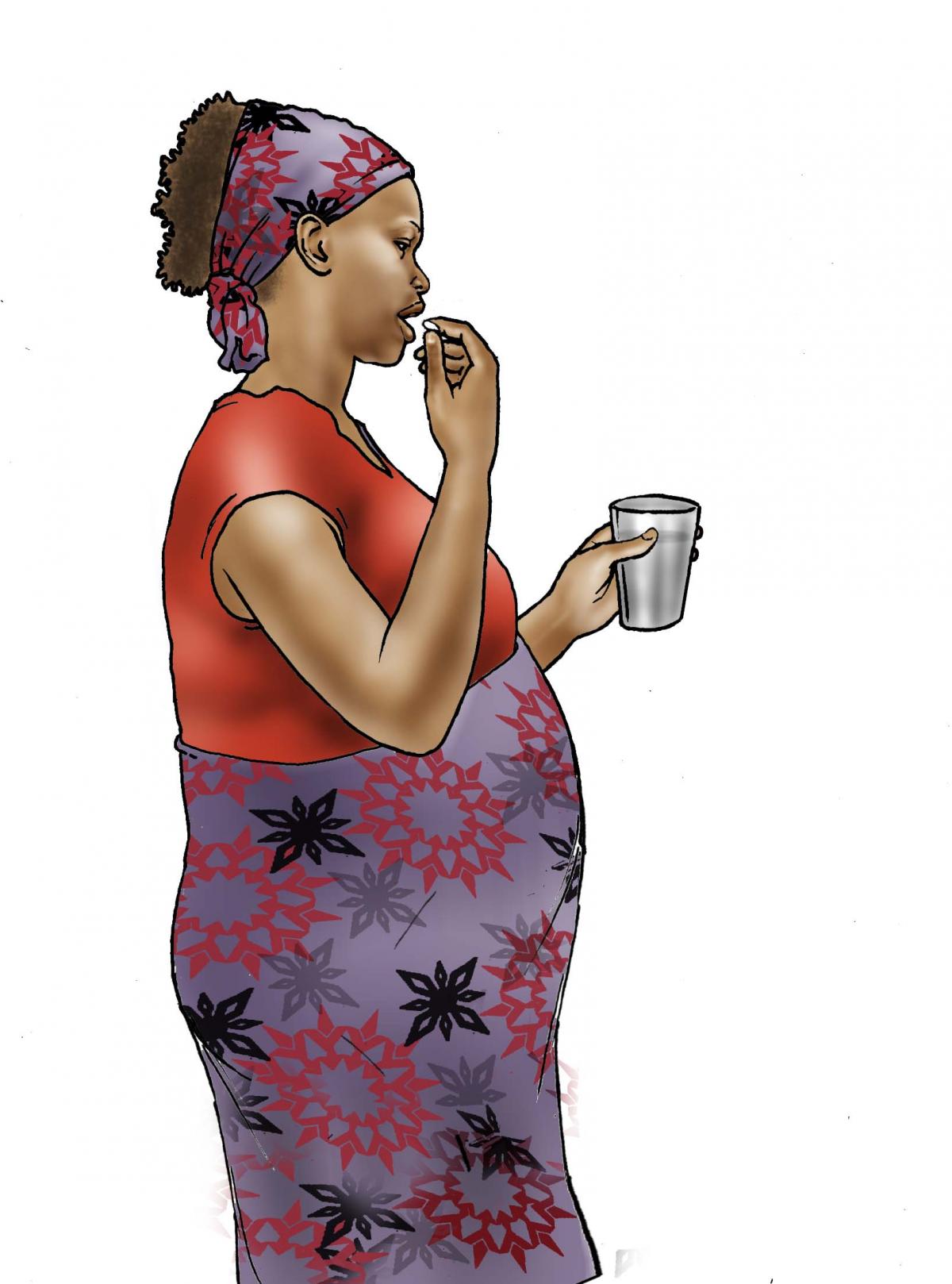 Maternal nutrition - Pregnant woman taking medicine - 04 - Nigeria